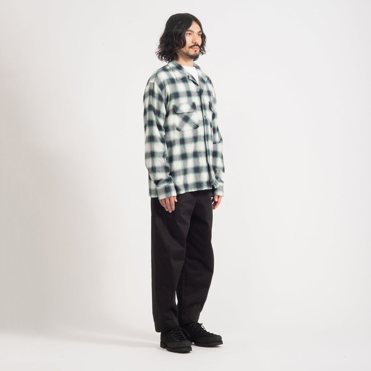 UNUSED] OMBRE CHECKED SHIRT US2338 _ GREEN X CHARCOAL – MAILLOT