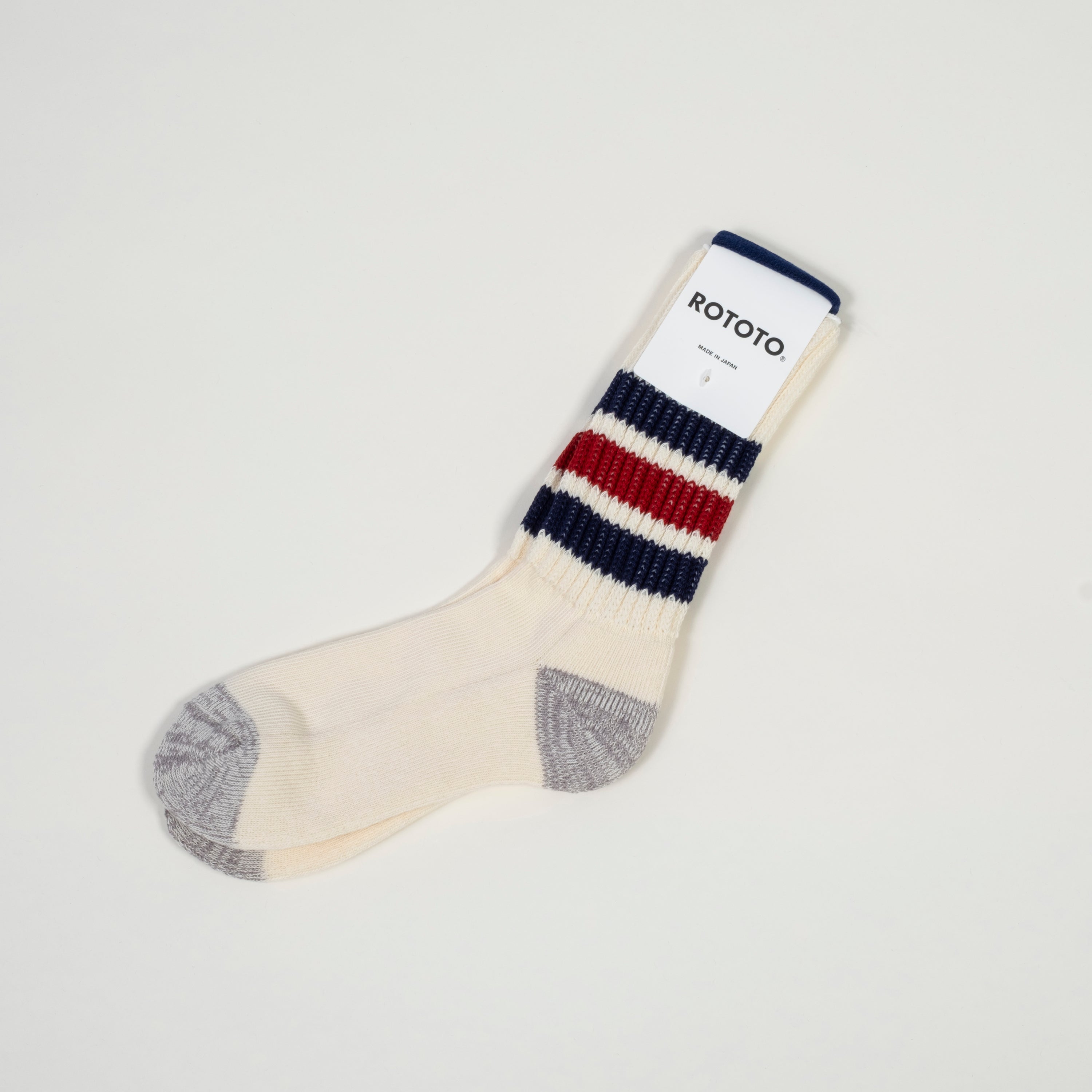 [ROTOTO] R1255 COARSE RIBBED _ NAVY/D.RED