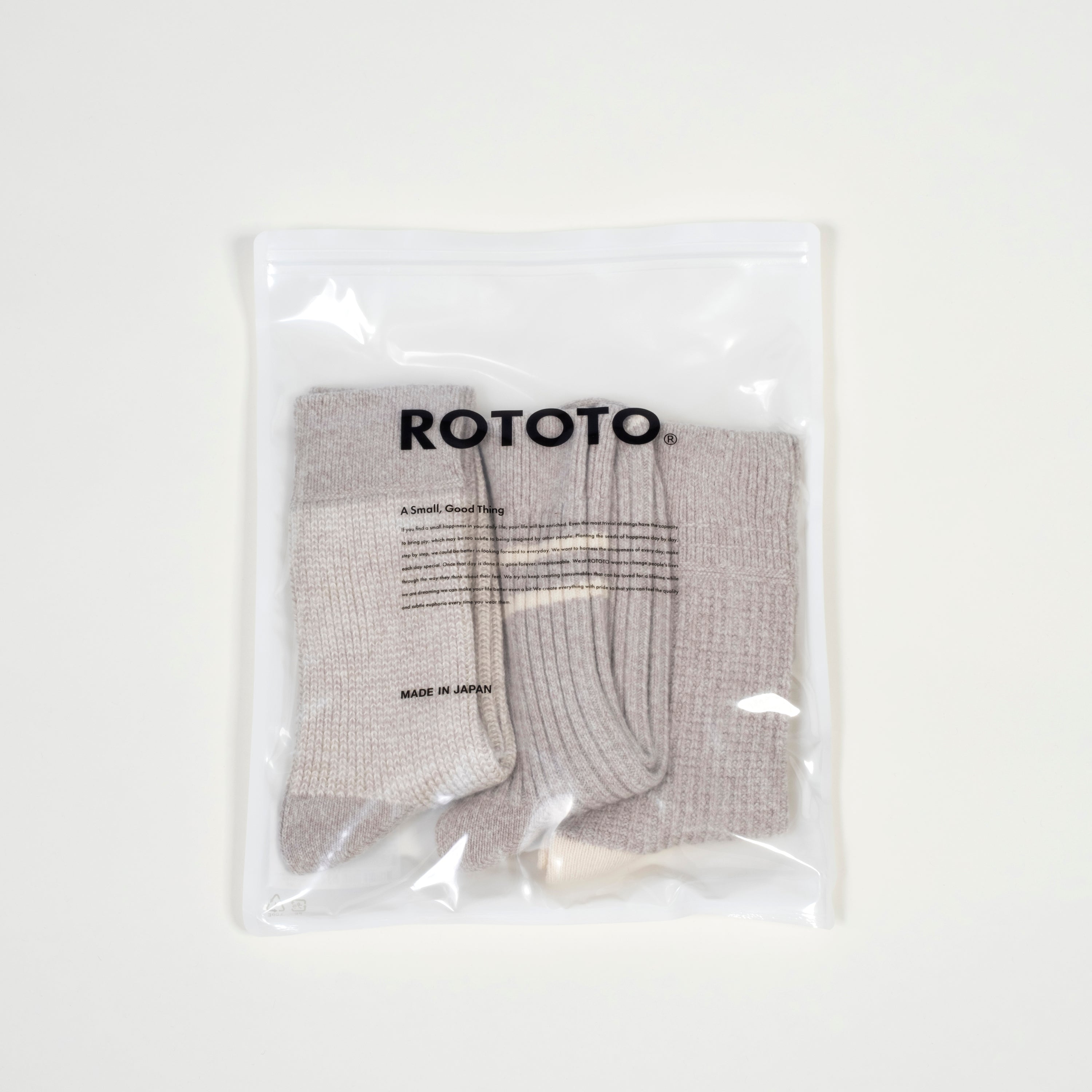 [ROTOTO] R1574 RECYCLED COTTON/W _ BLACK/GREY