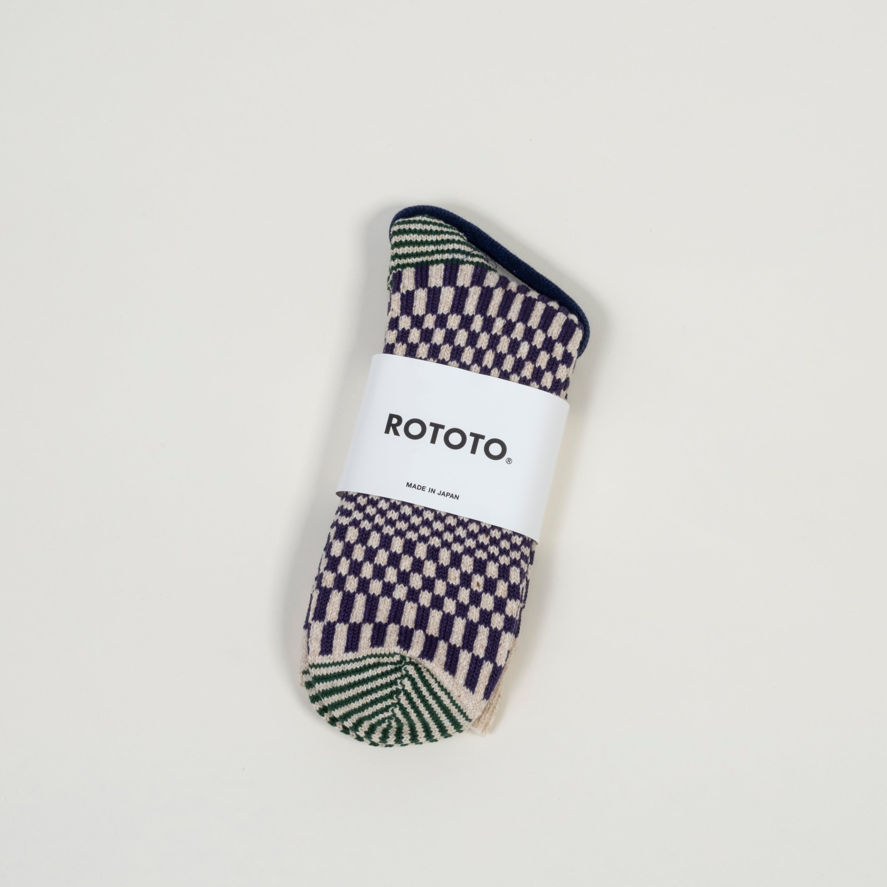 [ROTOTO] R1609 WARPED CHECKER _ BLUEBERRY