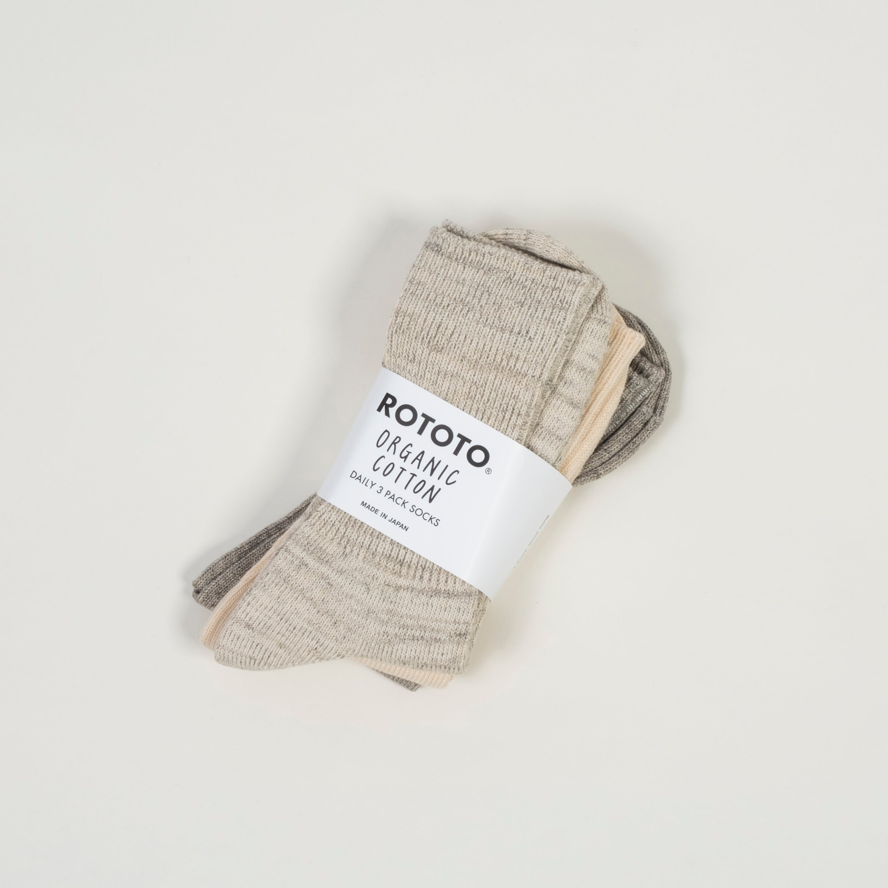 [ROTOTO] R1427 ORGANIC DAILY 3 _ ECRU/GREY