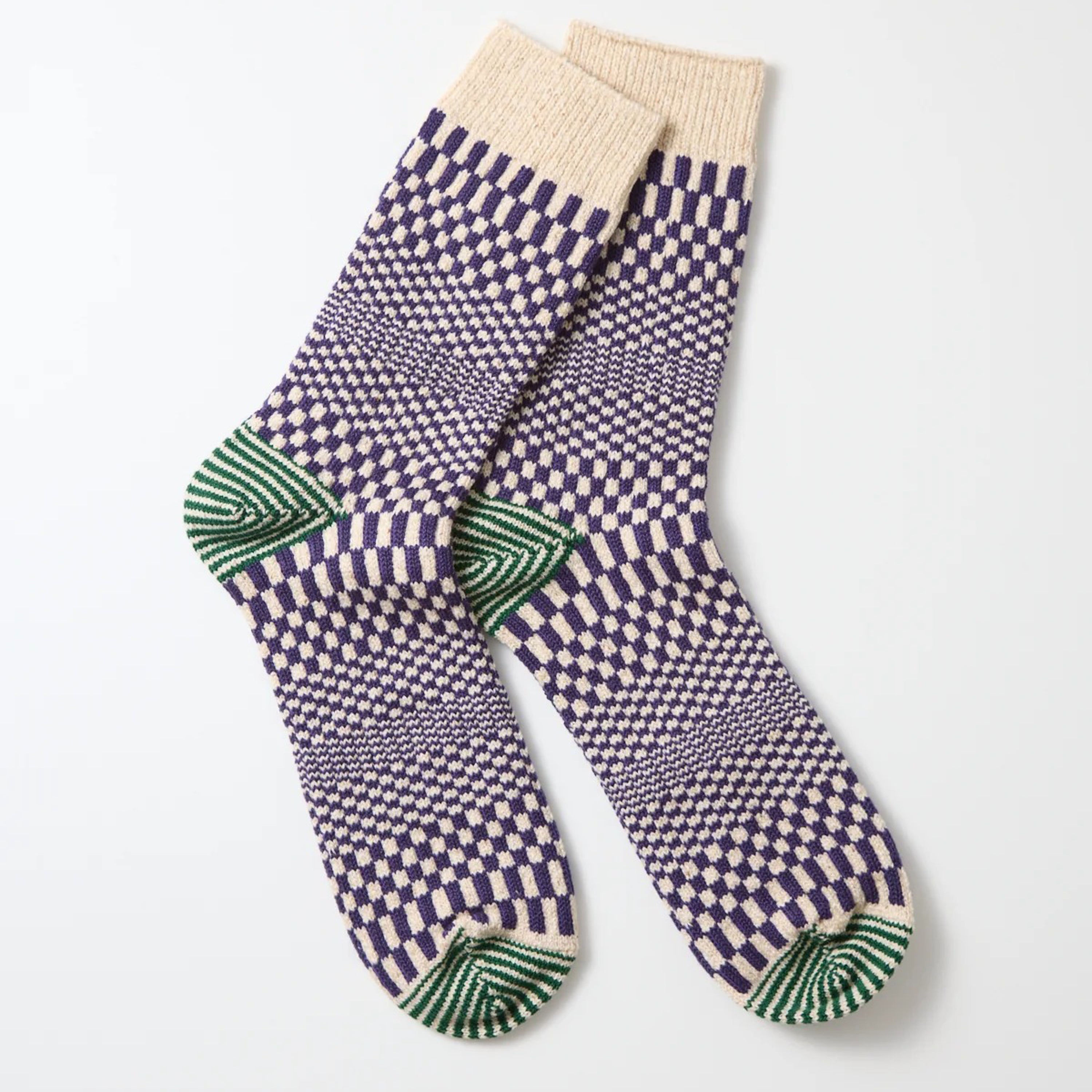 [ROTOTO] R1609 WARPED CHECKER _ BLUEBERRY