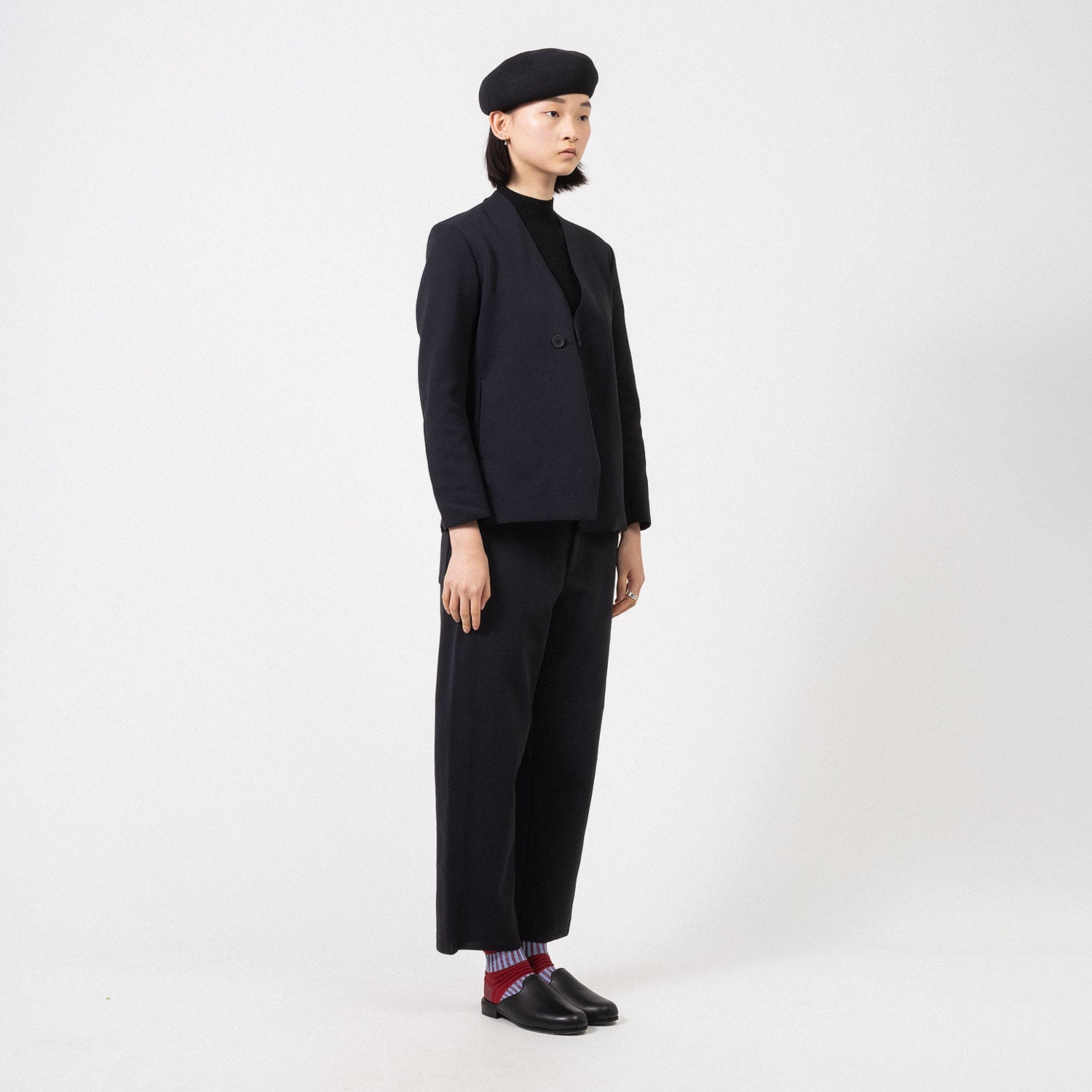 [CFCL] CF008KF104 MILAN RIB CURVED PANTS _ BLACK