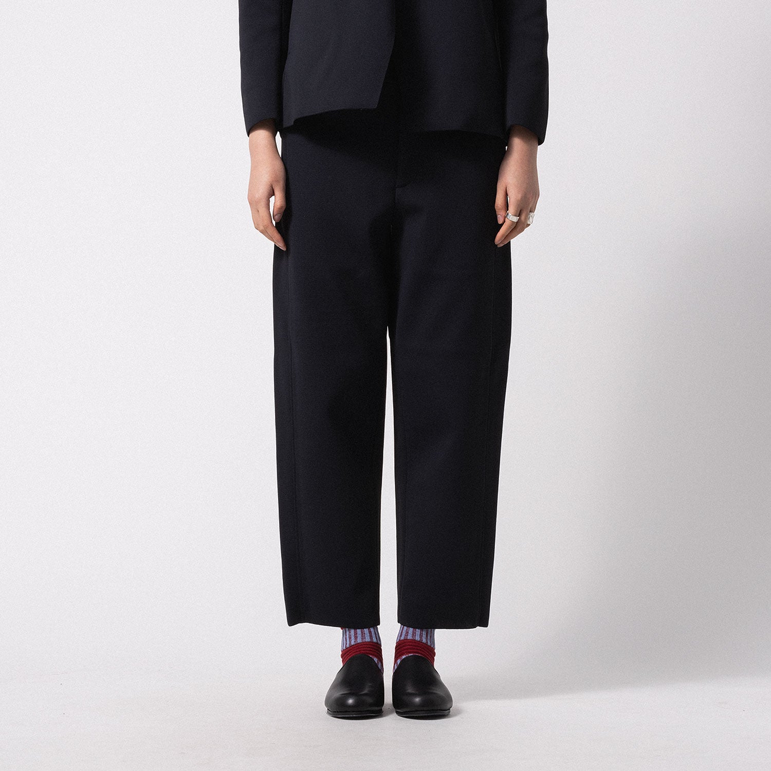 [CFCL] CF008KF104 MILAN RIB CURVED PANTS _ BLACK