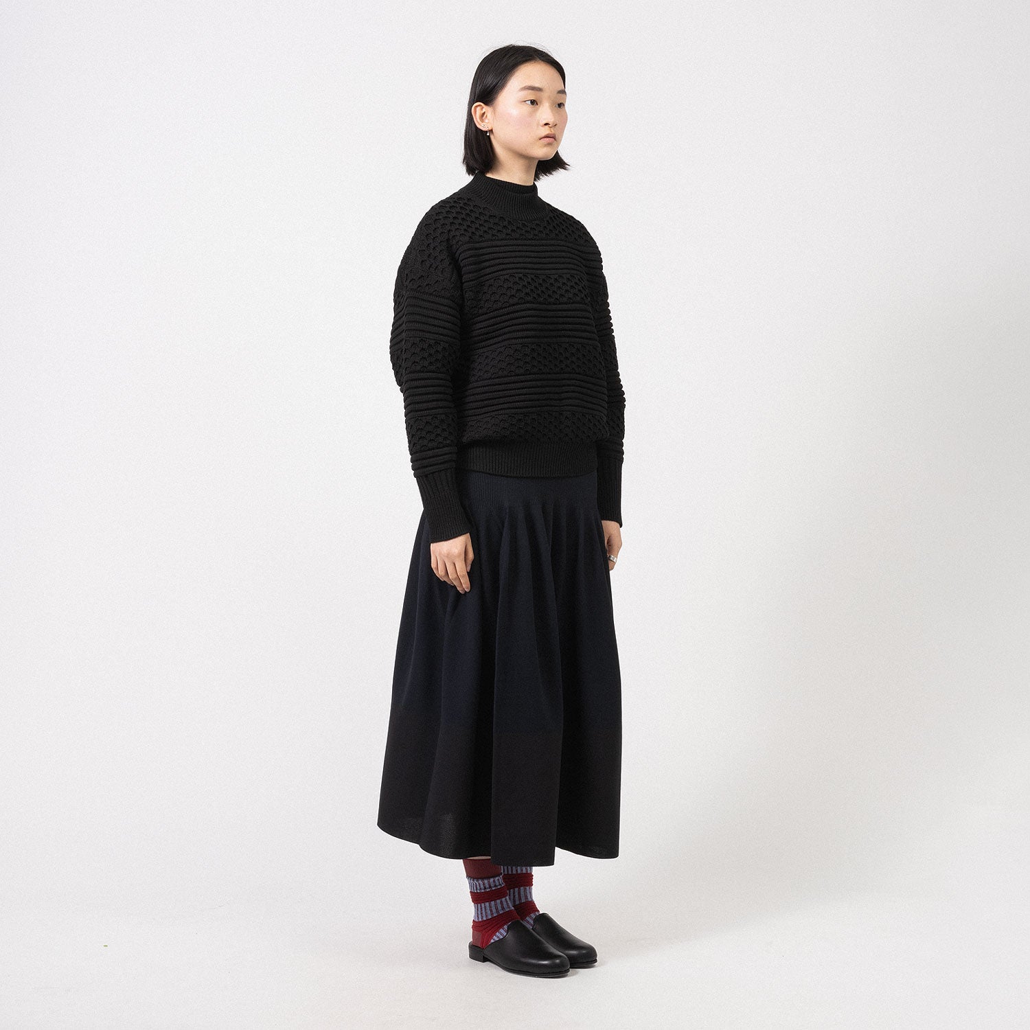 [CFCL] CF008KG065 RIVULET SKIRT _ BLACK