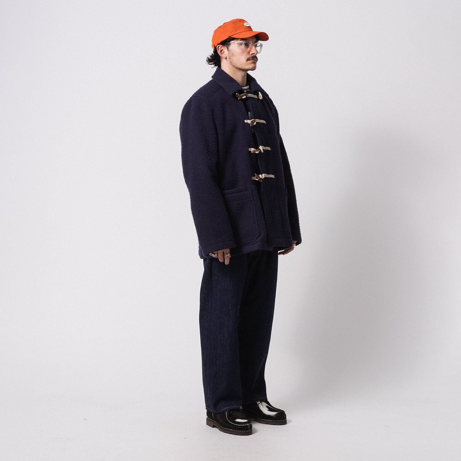 [DRAKE'S] CASENTINO SHORT DUFFLE COAT _ NAVY