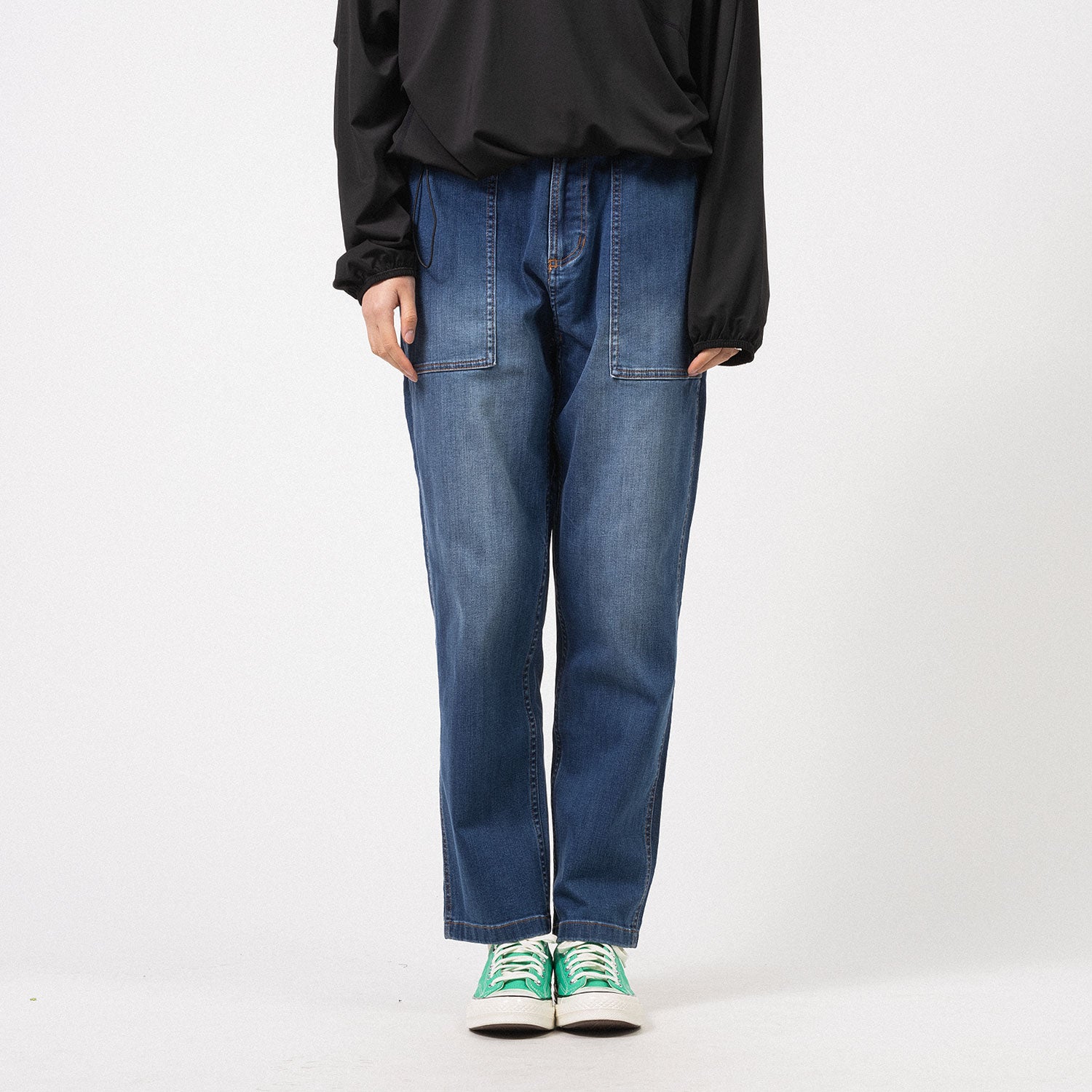 [GRAMICCI] STRETCH DENIM LOOSE TAPERED RIDGE PANT _ DARK USED