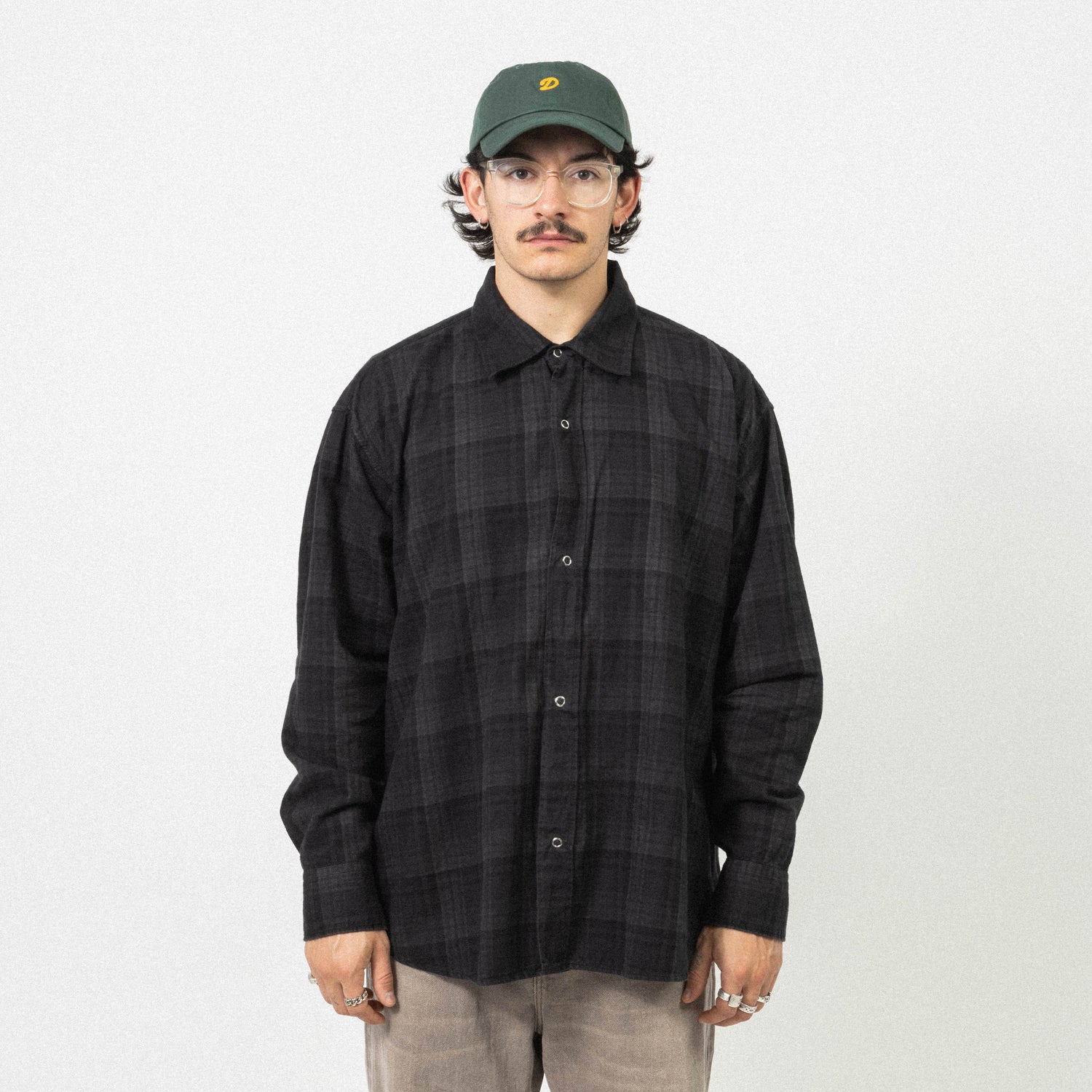 [MFPEN] GAMBLER SHIRT _ DARK OVERDYE CHECK