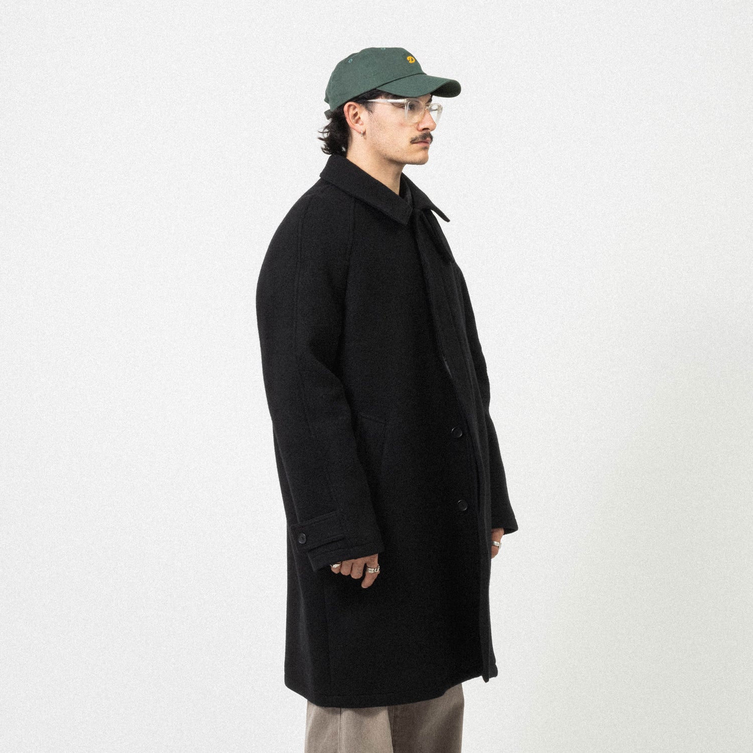 [MFPEN] ACCESSION COAT _ BLACK RECYCLED WOOL