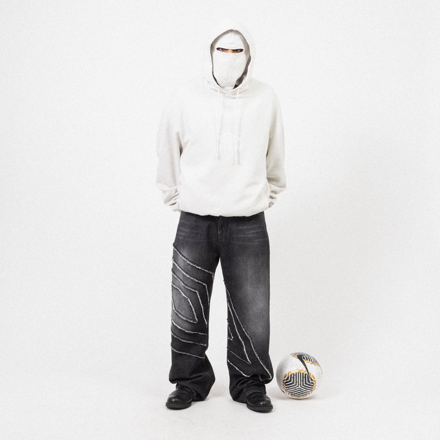 [UMBRO] MASKED OG LOGO HOODIE _ LIGHT GREY