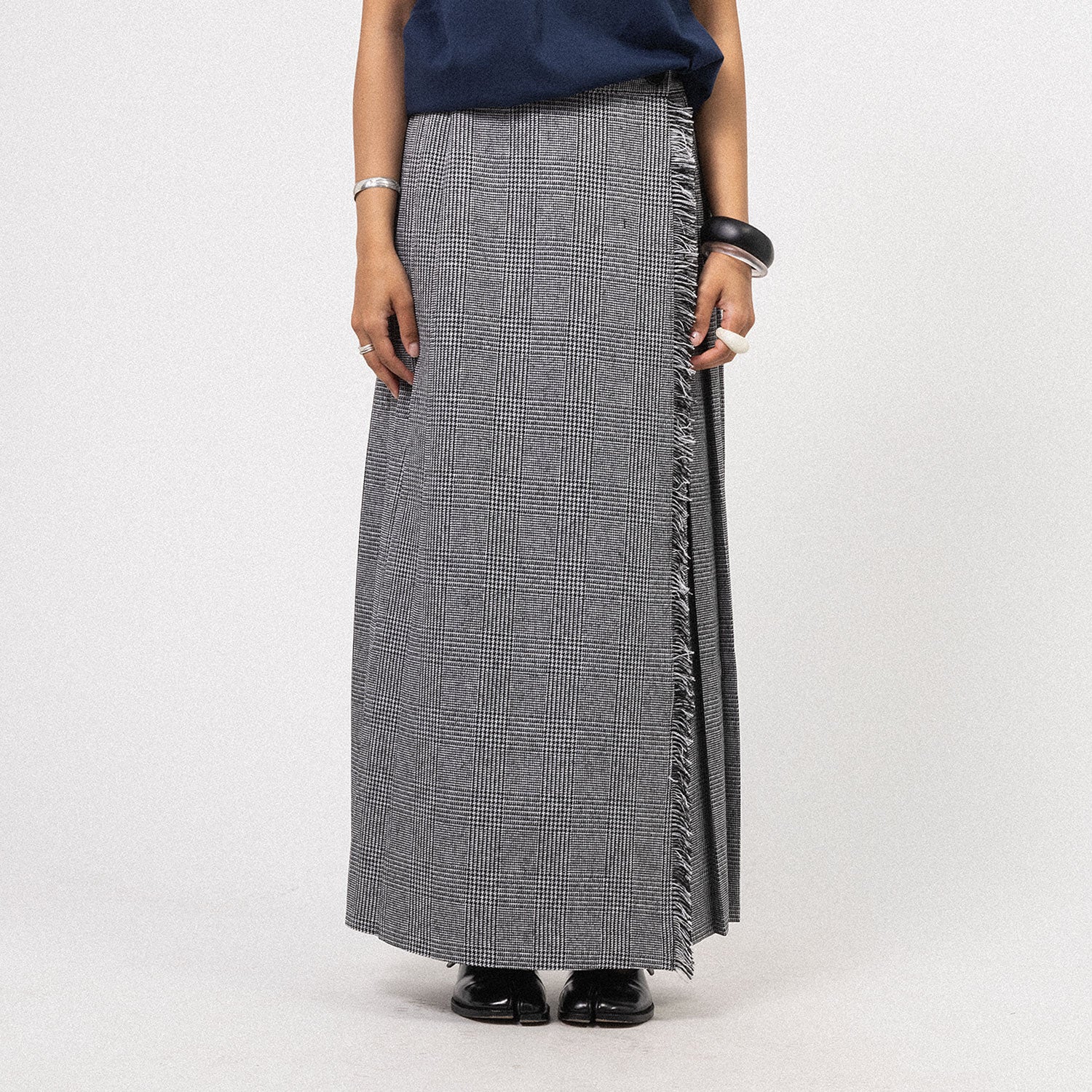 [BEAMS BOY] 1327-0091-803 G.CHK KILT SKIRT _ GREY CHECK