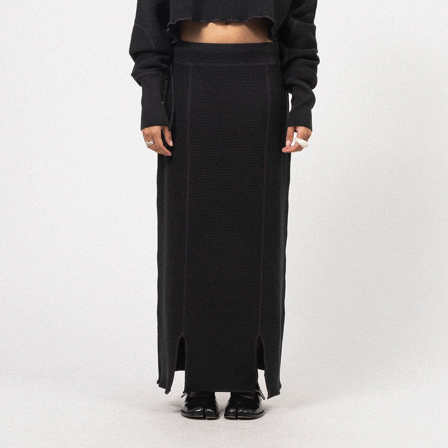 [BEAMS BOY] G.MIL KNIT SKIRT _ BLACK