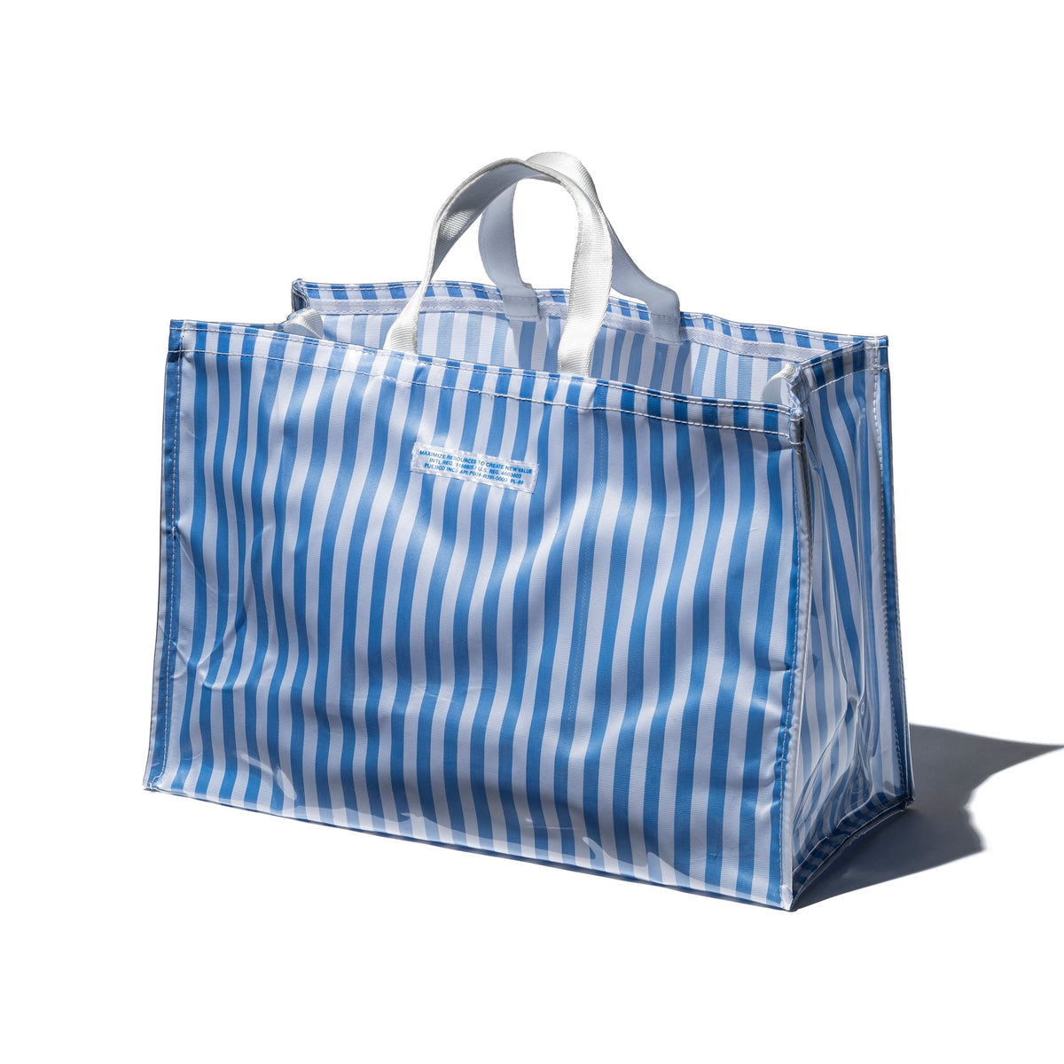 [PUEBCO] COVERED SCHOOL TIE FABRIC MARKET BAG _ LIGHT BLUE X WHITE