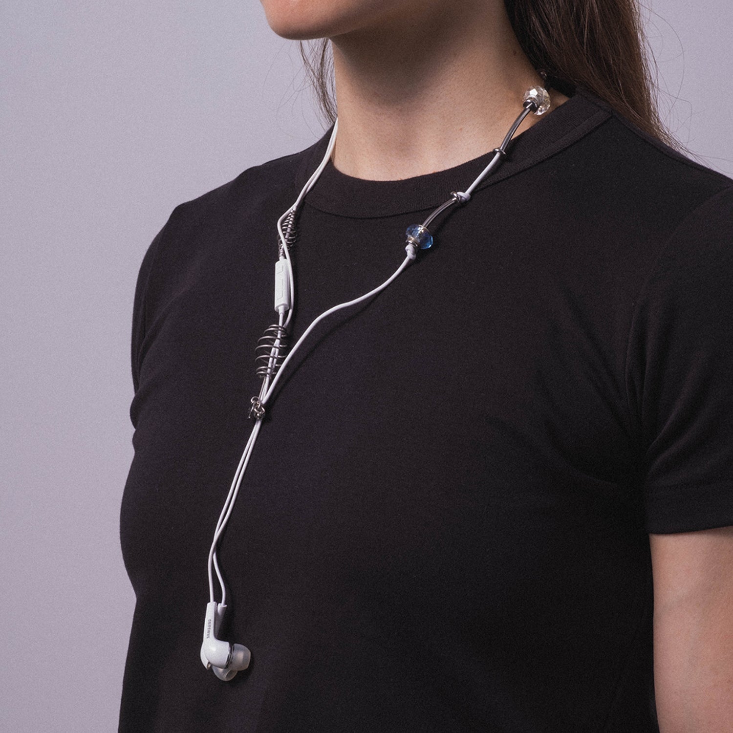 [52HZ LAB] EARPHONE NECKLACE CRYSTAL