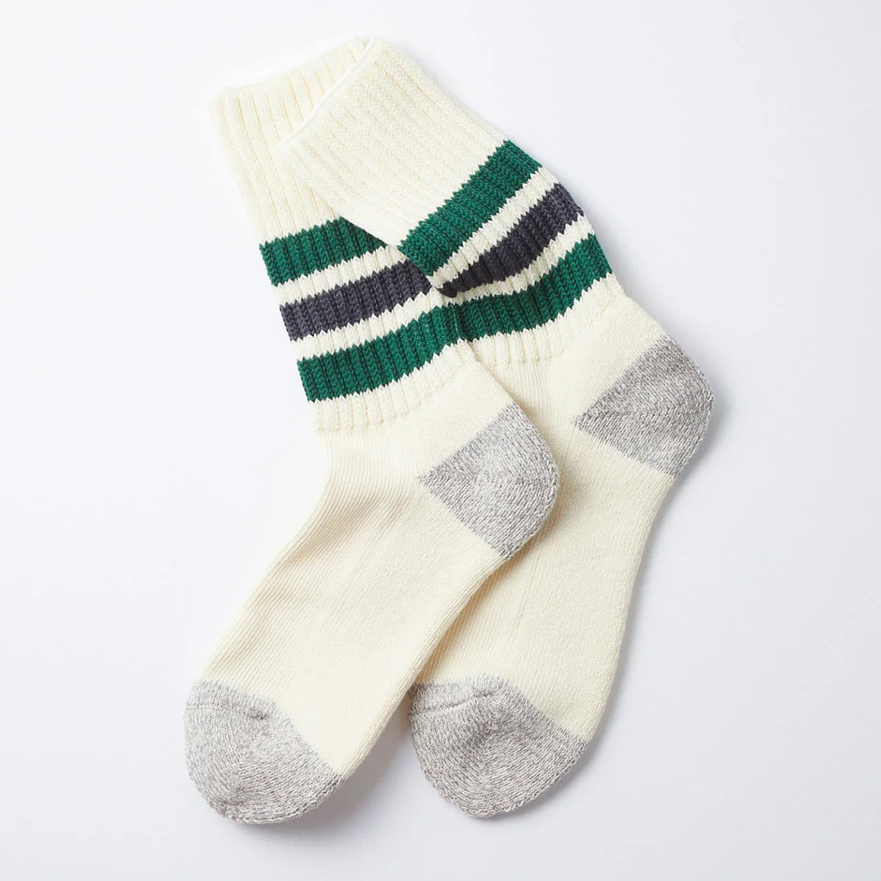 [ROTOTO] R1255 COARSE RIBBED _ GREEN/CHAROCAL