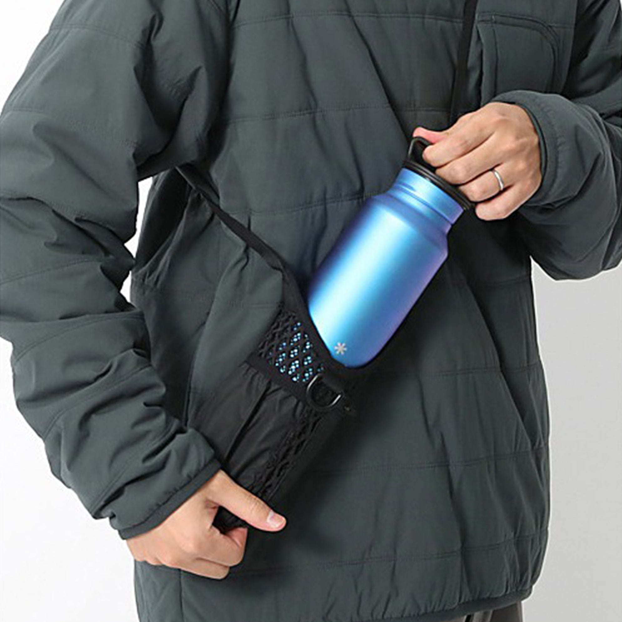 [SNOW PEAK] DOUBLE FACE MESH BOTTLE CARRIERONE _ BLACK