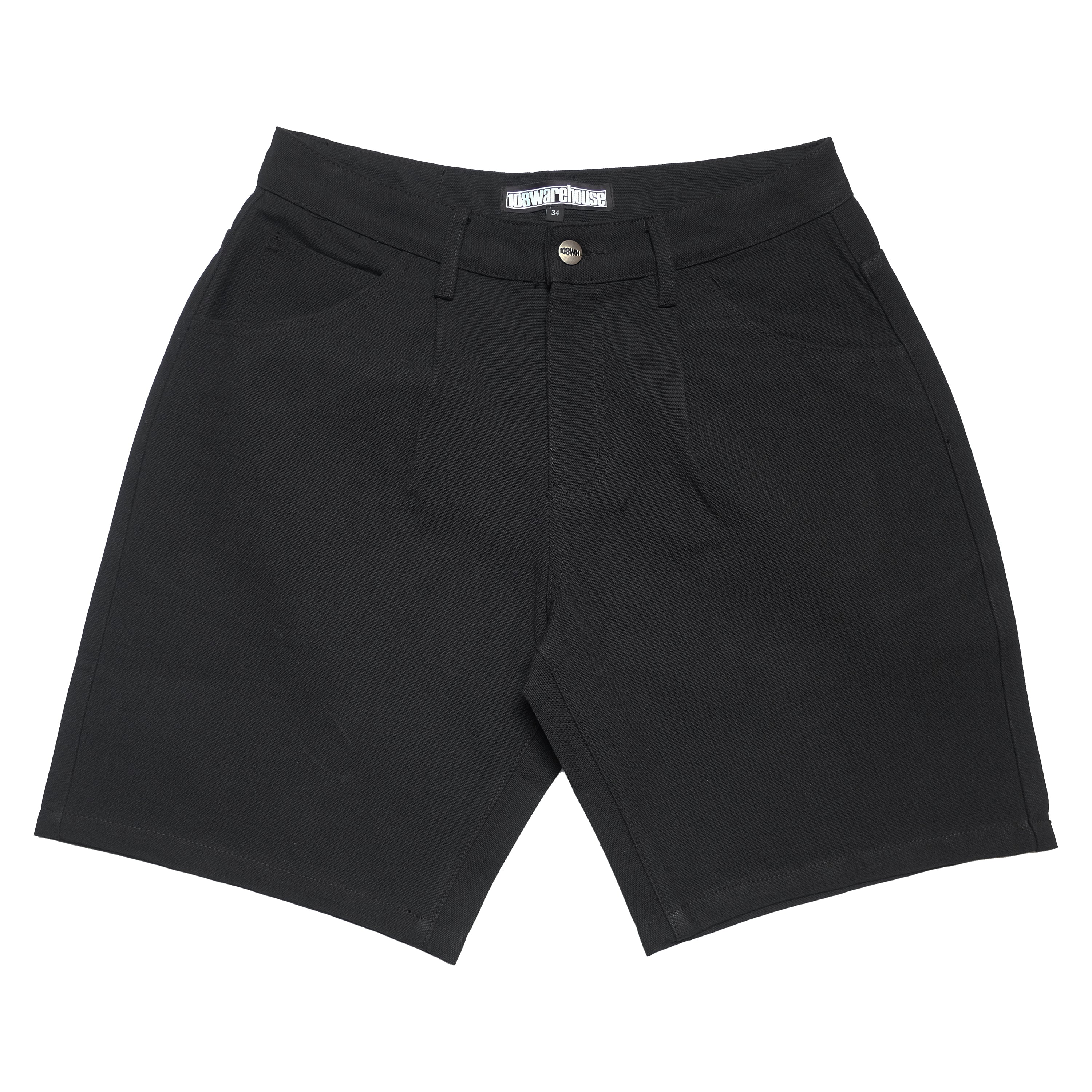 [108WAREHOUSE] CANVAS WORK SHORT _ BLACK