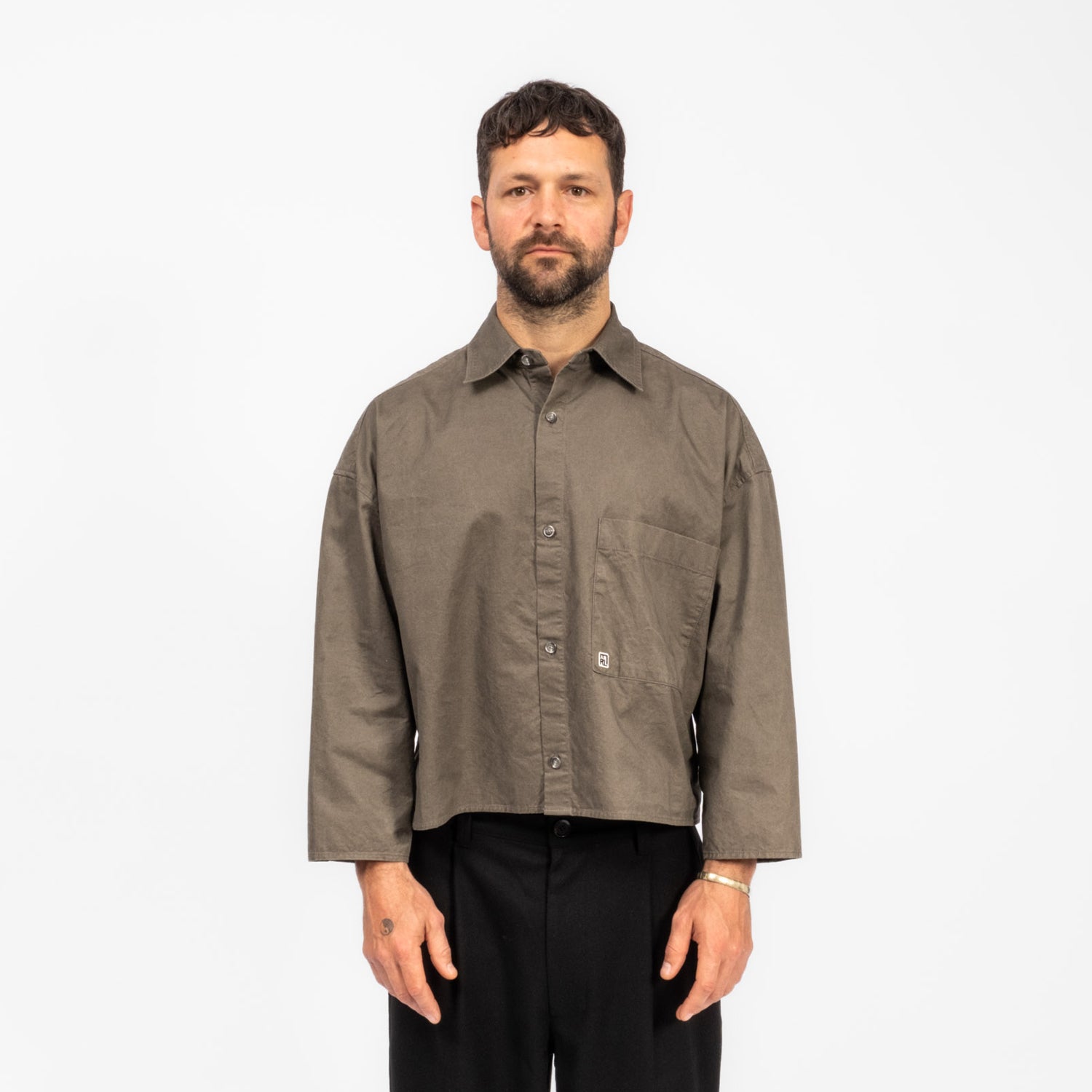 [MERELY MADE] CROPPED SHIRTS _ WASHED GREY