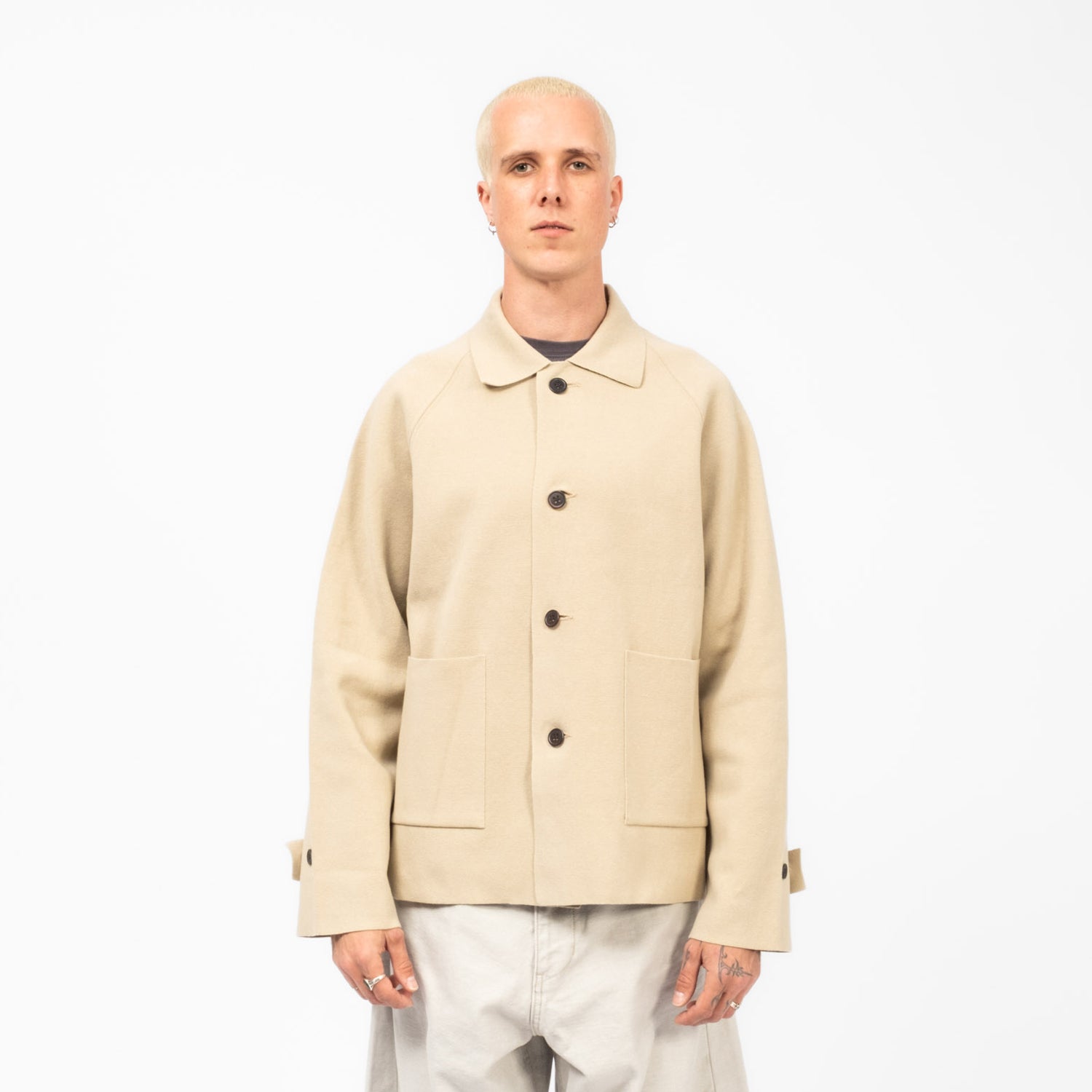 [BATONER] MILANO RIB COVERALL CARDIGAN _ BEIGE