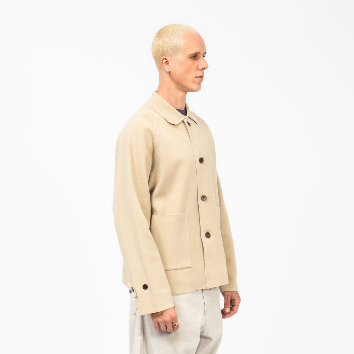 [BATONER] MILANO RIB COVERALL CARDIGAN _ BEIGE