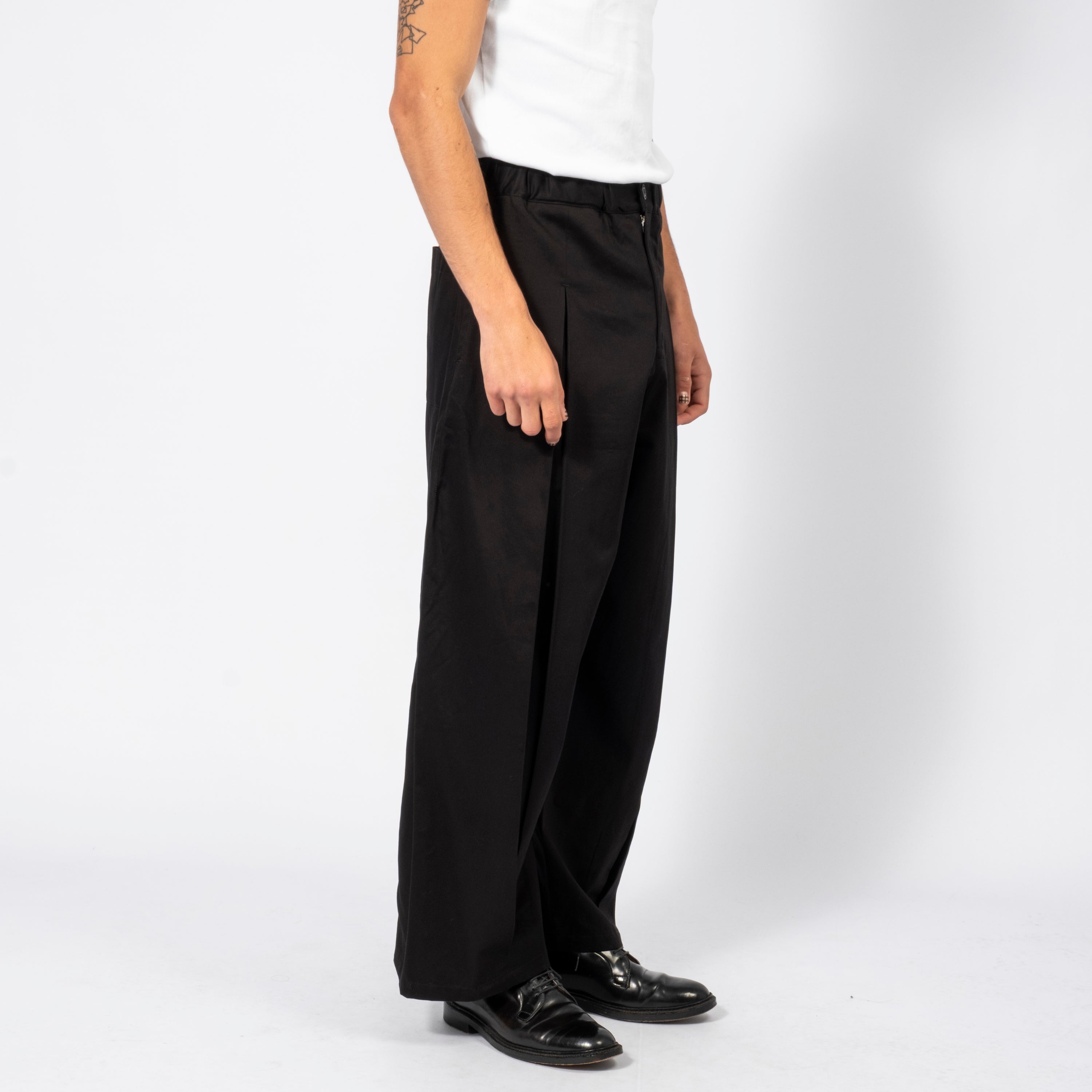 [SAGE NATION] BOX PLEAT TROUSER _ BLACK