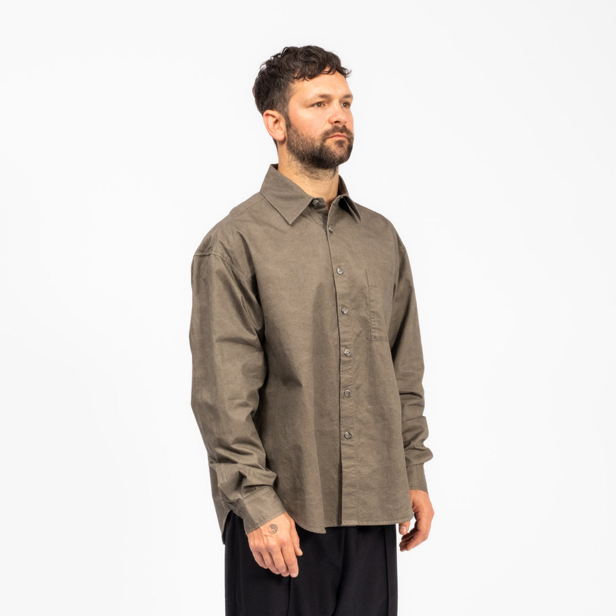 [MERELY MADE] NATURAL WASHED SHIRTS _ WASHED GREY