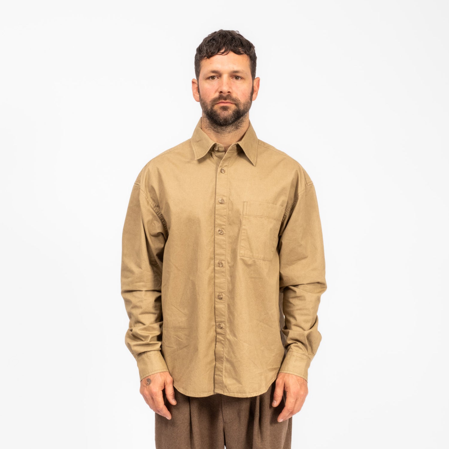 [MERELY MADE] NATURAL WASHED SHIRTS _ WASHED ECRU