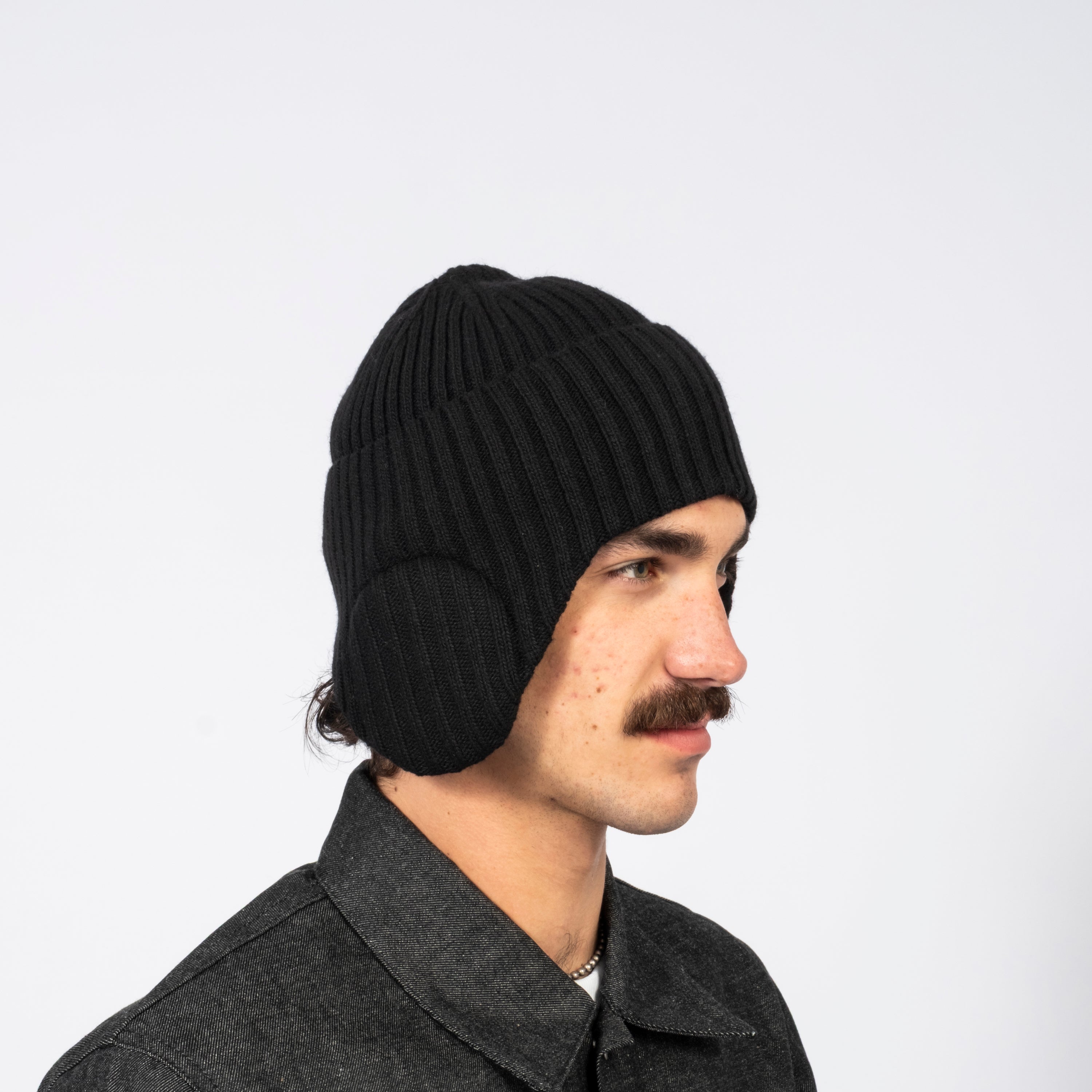 [SAGE NATION] FLAP BEANIE _ BLACK