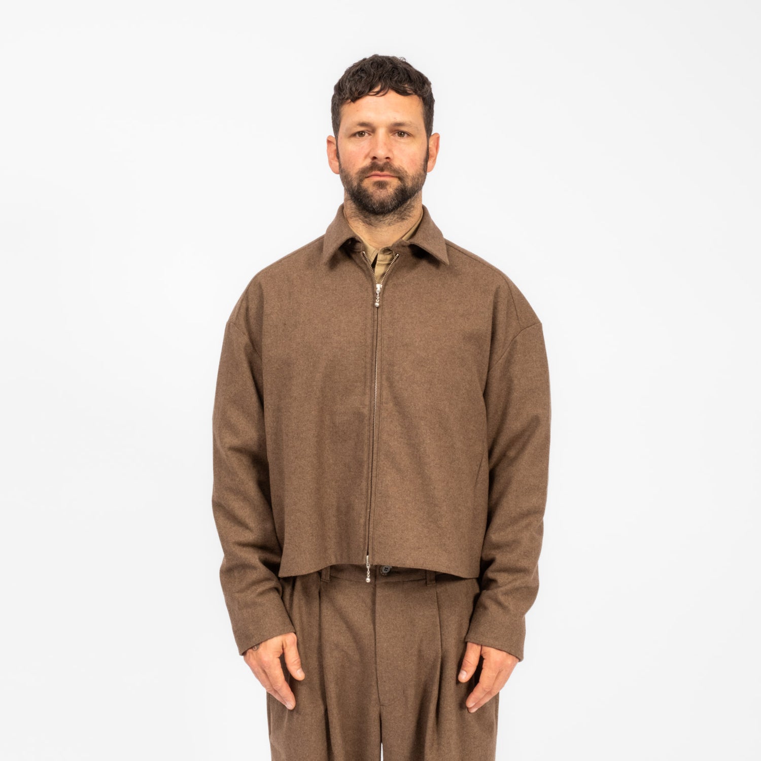 [MERELY MADE] NOMADIC CROPPED JACKET _ SMOKED OAK