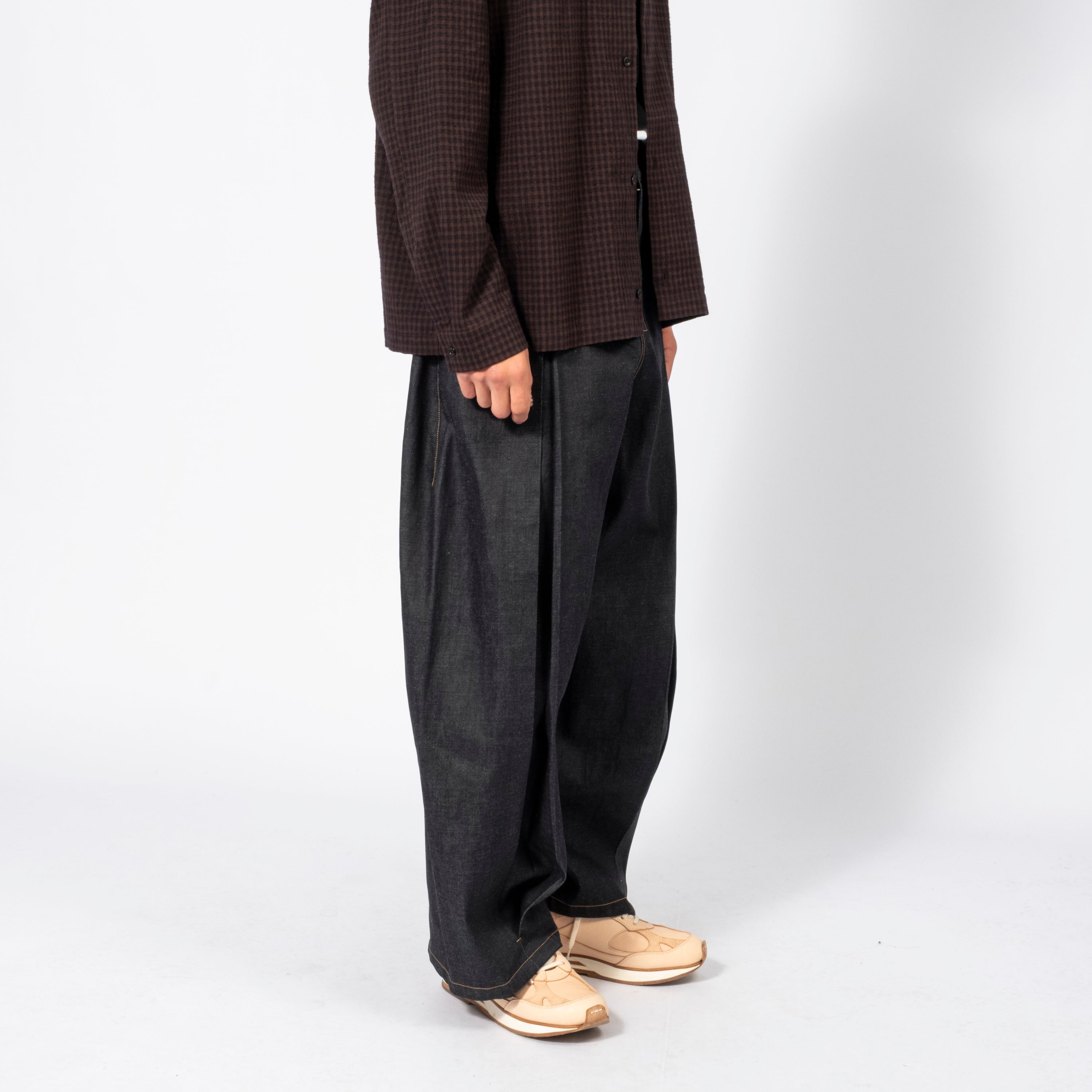 [SAGE NATION] BOX PLEAT TROUSER DENIM _ RAW DENIM
