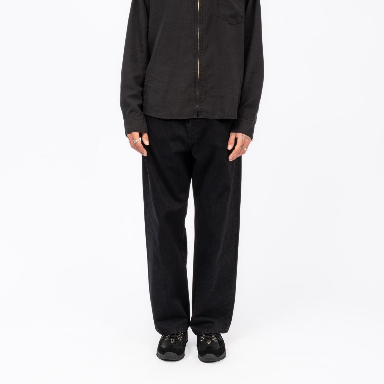[HATCHINGROOM] REGULAR SELVEDGE JEANS _ FADED BLACK