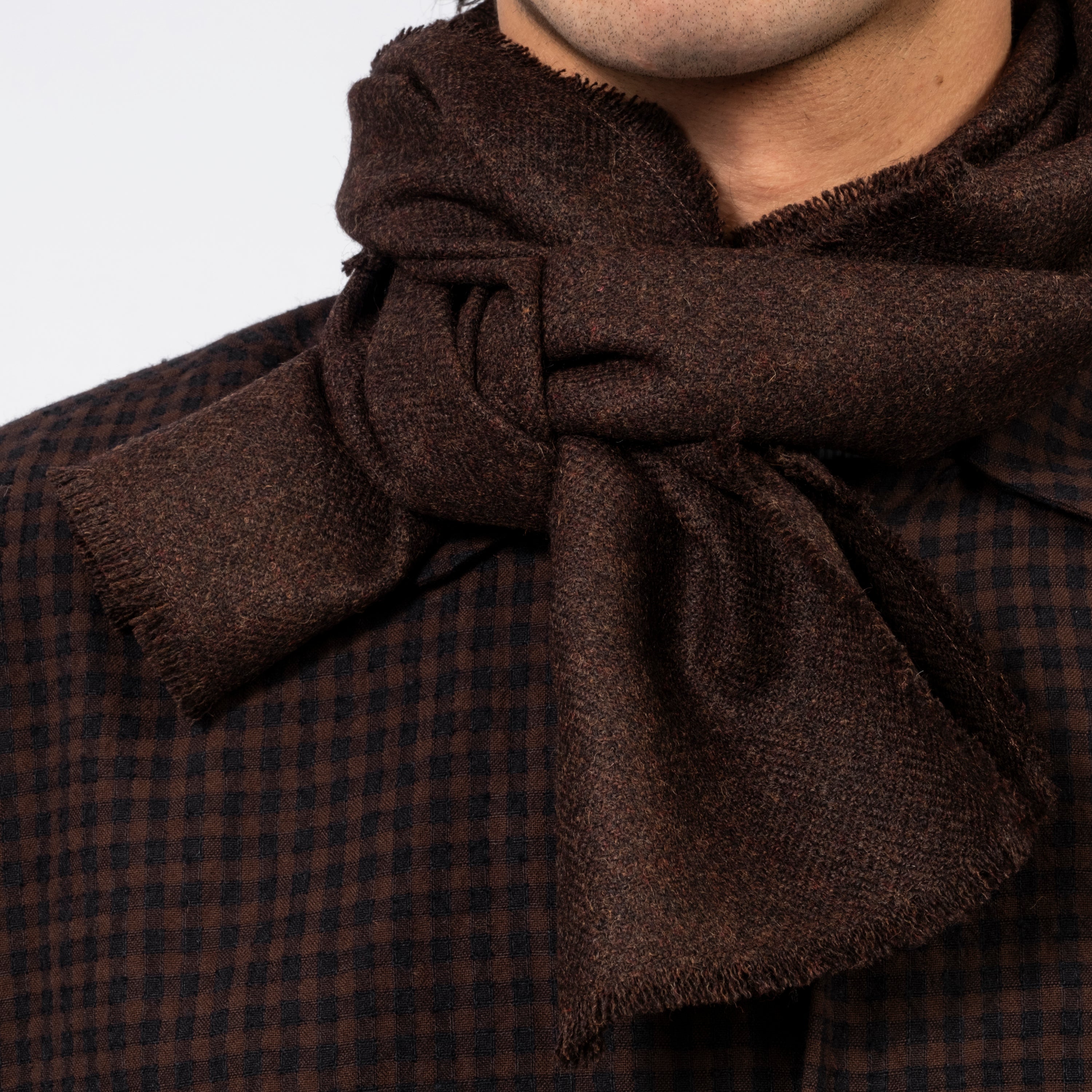 [SAGE NATION] SCARF _ MOCHA HERRINGBONE