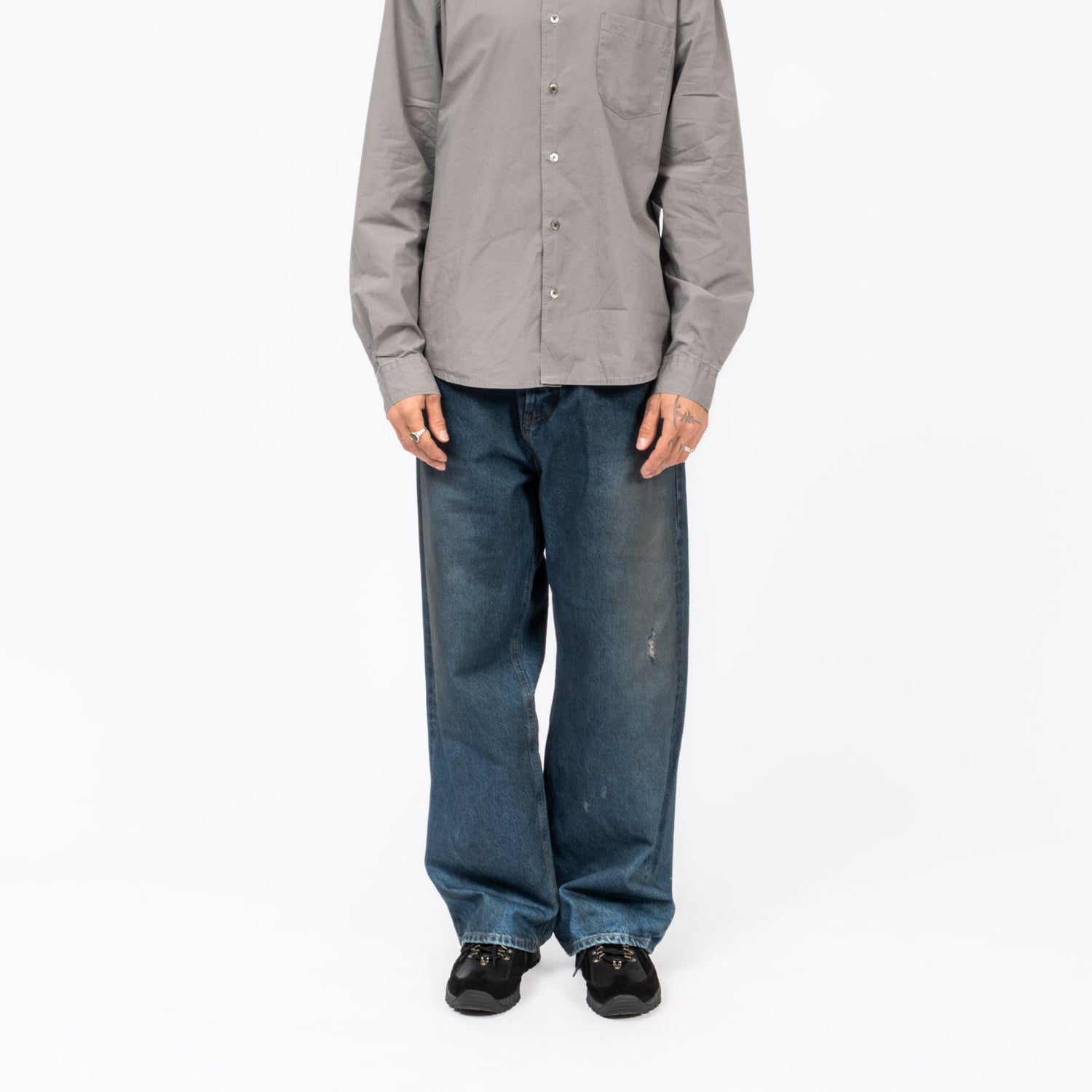 [HATCHINGROOM] REGULAR SELVEDGE JEANS _ DUSTY BLUE