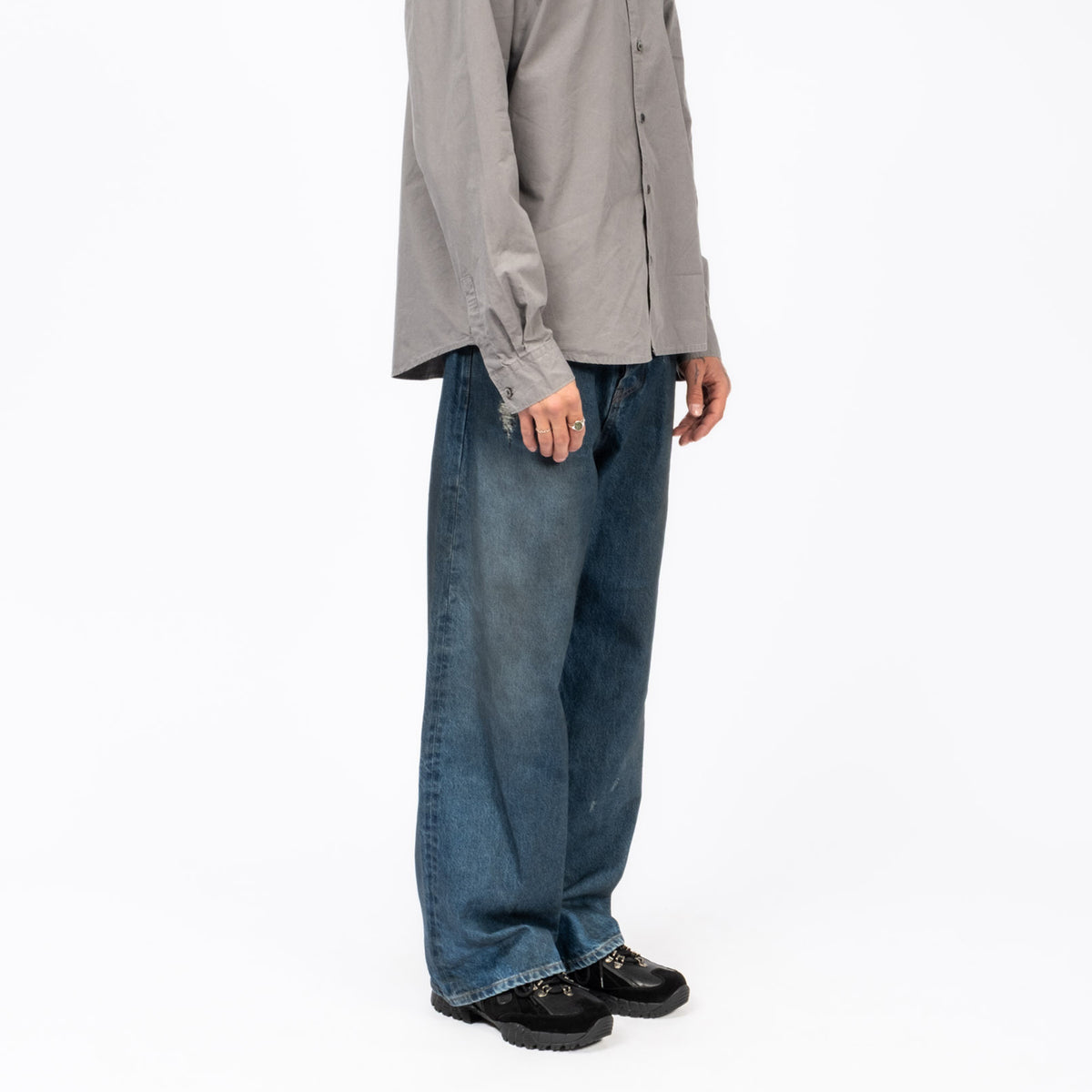 [HATCHINGROOM] REGULAR SELVEDGE JEANS _ DUSTY BLUE