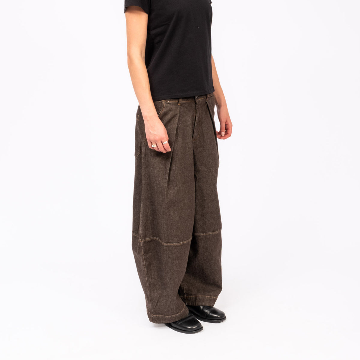 [YMC] WOMEN DEADBEAT TROUSER SOFT DENIM _ BROWN