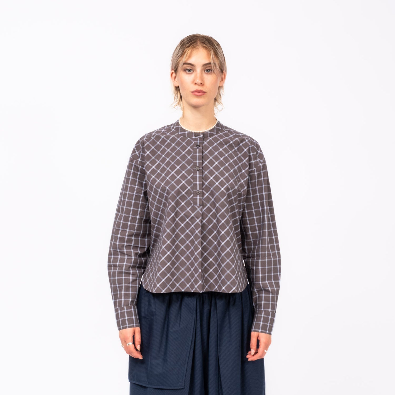 [YMC] OVELIA SHIRT _ GREY MULTI