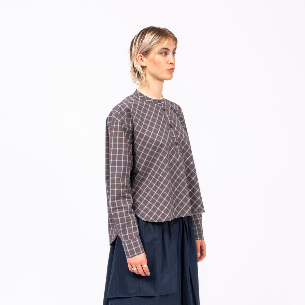 [YMC] OVELIA SHIRT _ GREY MULTI
