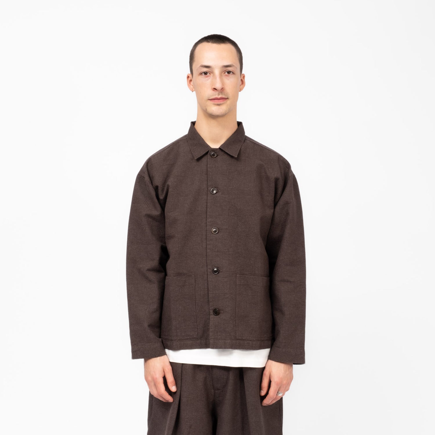[YMC] WAVY JACQUARD PJ OVERSHIRT _ BROWN