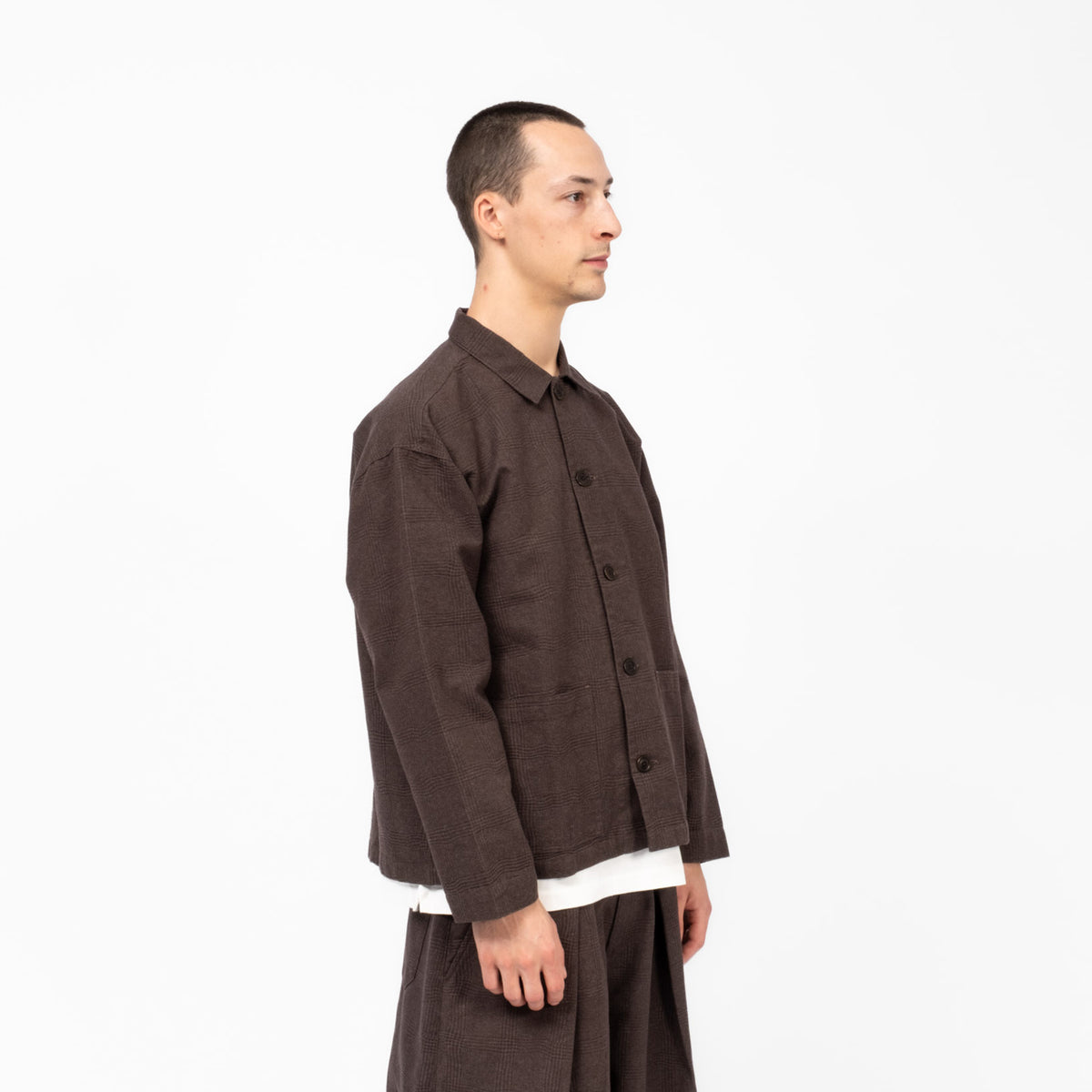 [YMC] WAVY JACQUARD PJ OVERSHIRT _ BROWN