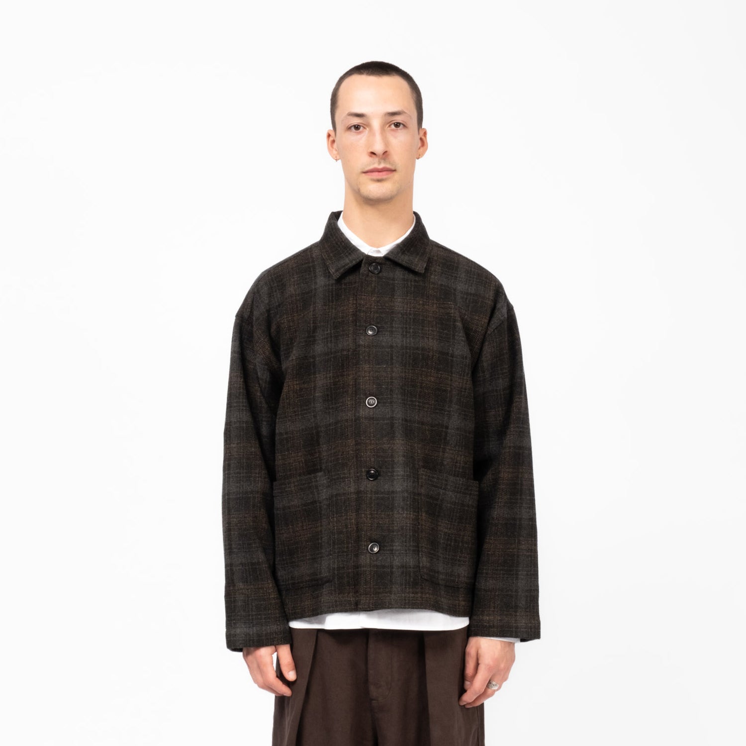 [YMC] PJ OVERSHIRT _ BROWN MULTI