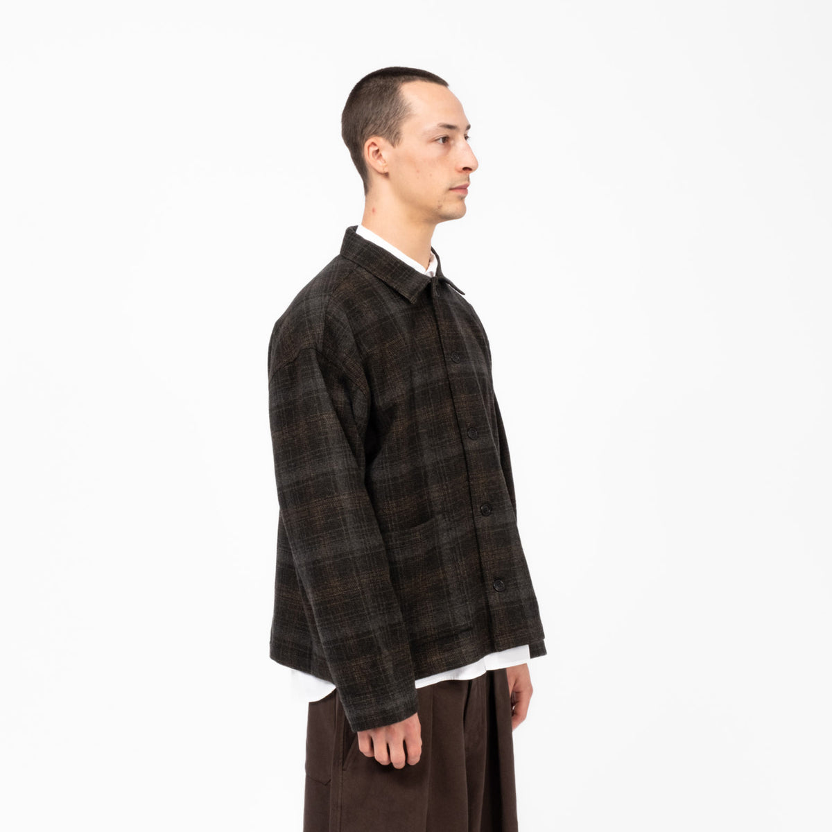 [YMC] PJ OVERSHIRT _ BROWN MULTI
