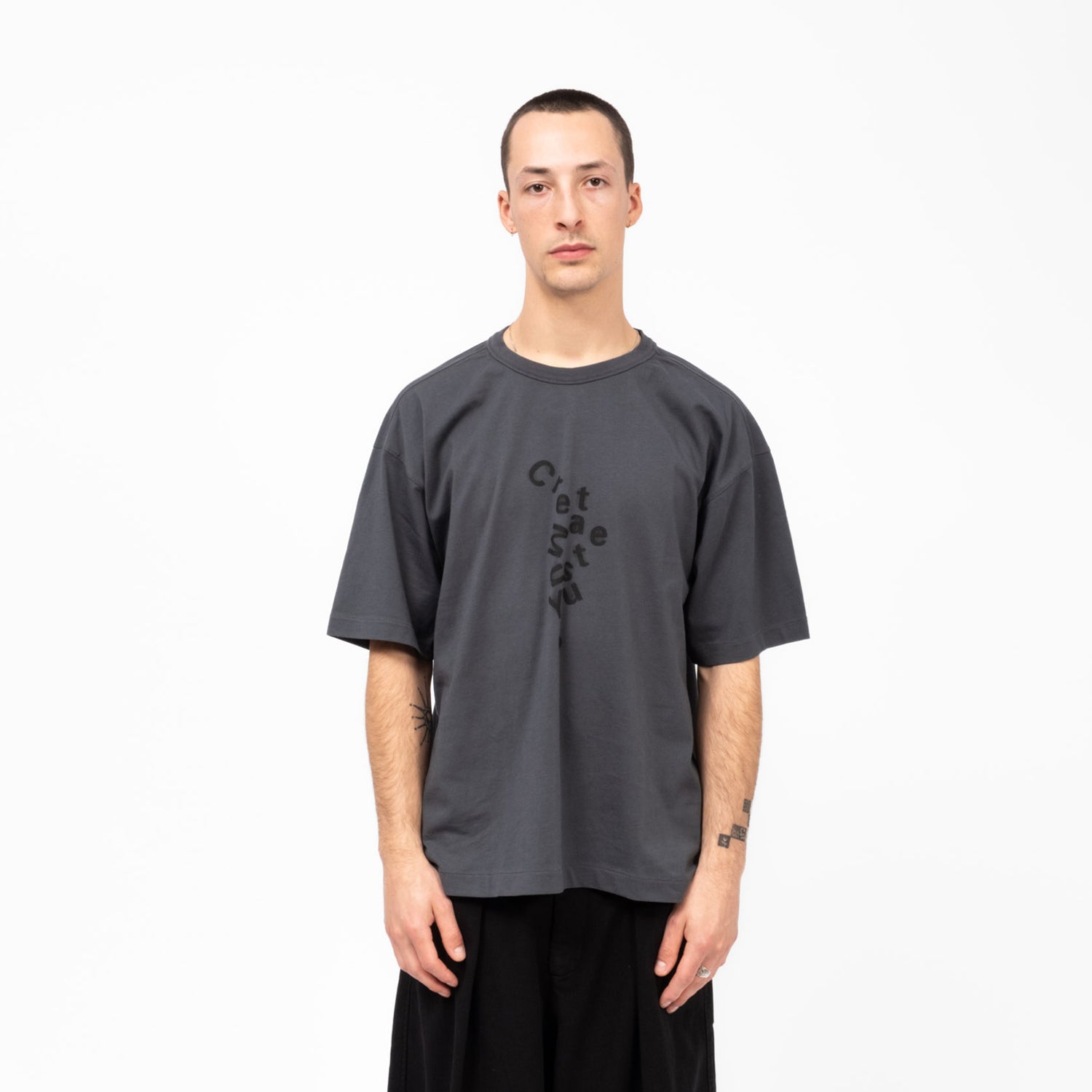 [YMC] TRIPLE SCRAMBLED PRINT T SHIRT _ GREY