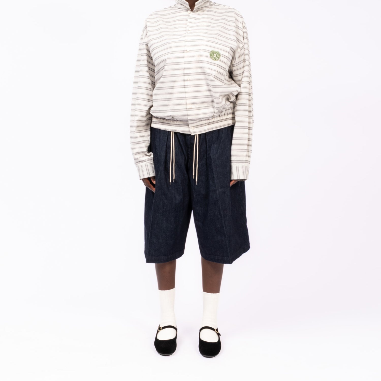 [SILLAGE] CIRCULAR SHORTS DENIM _ ONE WASH