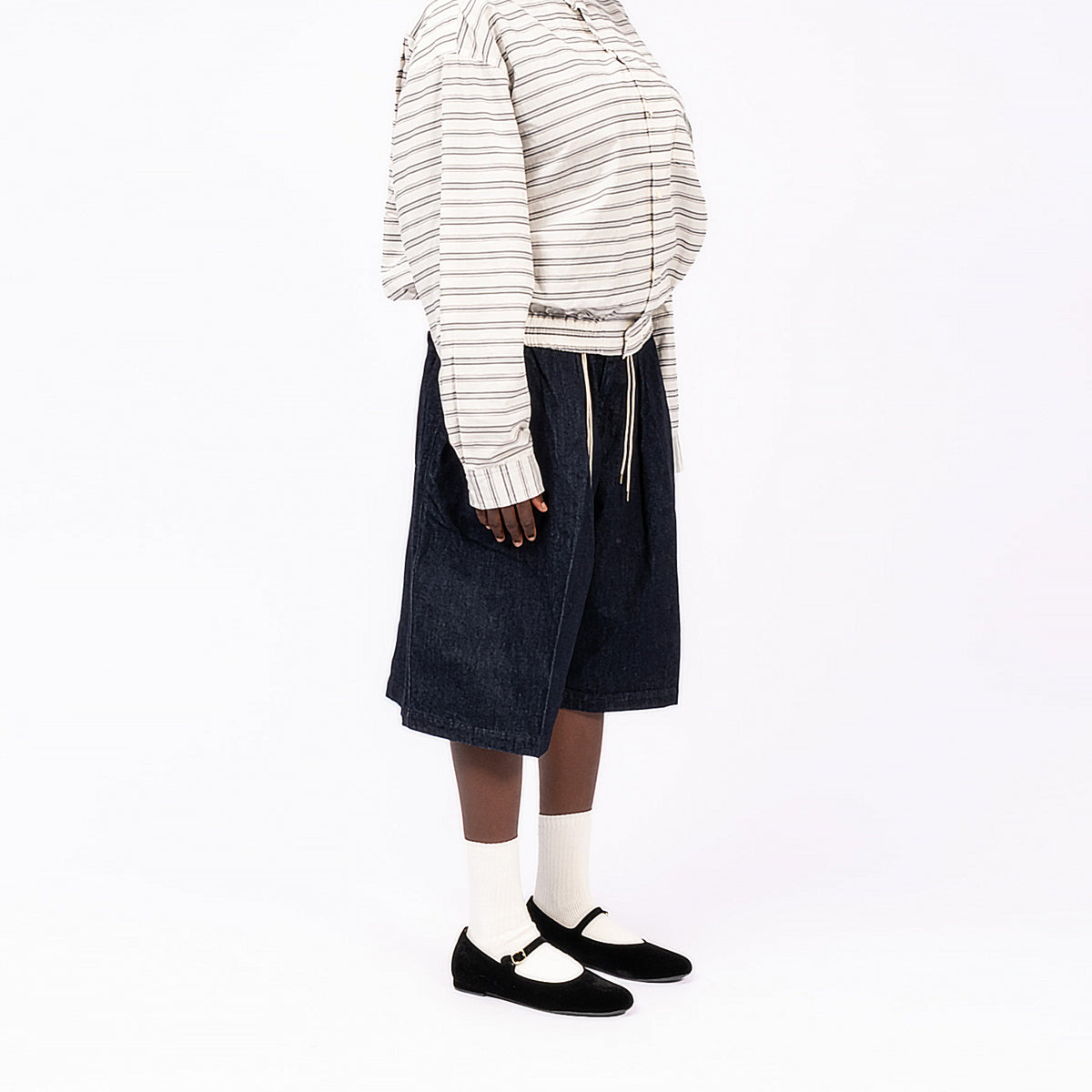[SILLAGE] CIRCULAR SHORTS DENIM _ ONE WASH