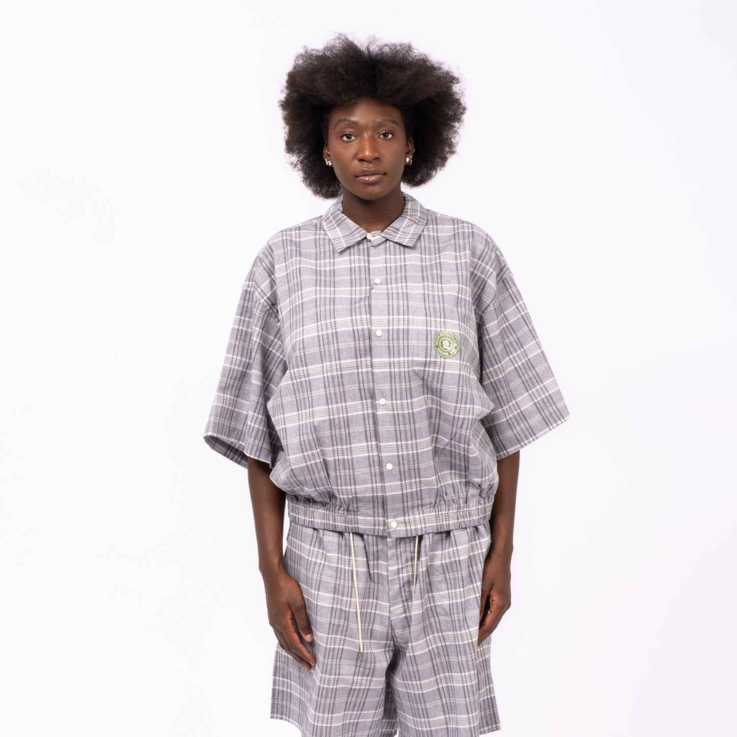 [SILLAGE] BANSHU ORI RIBBED SHIRTS PLAID SHORT SLEEVE