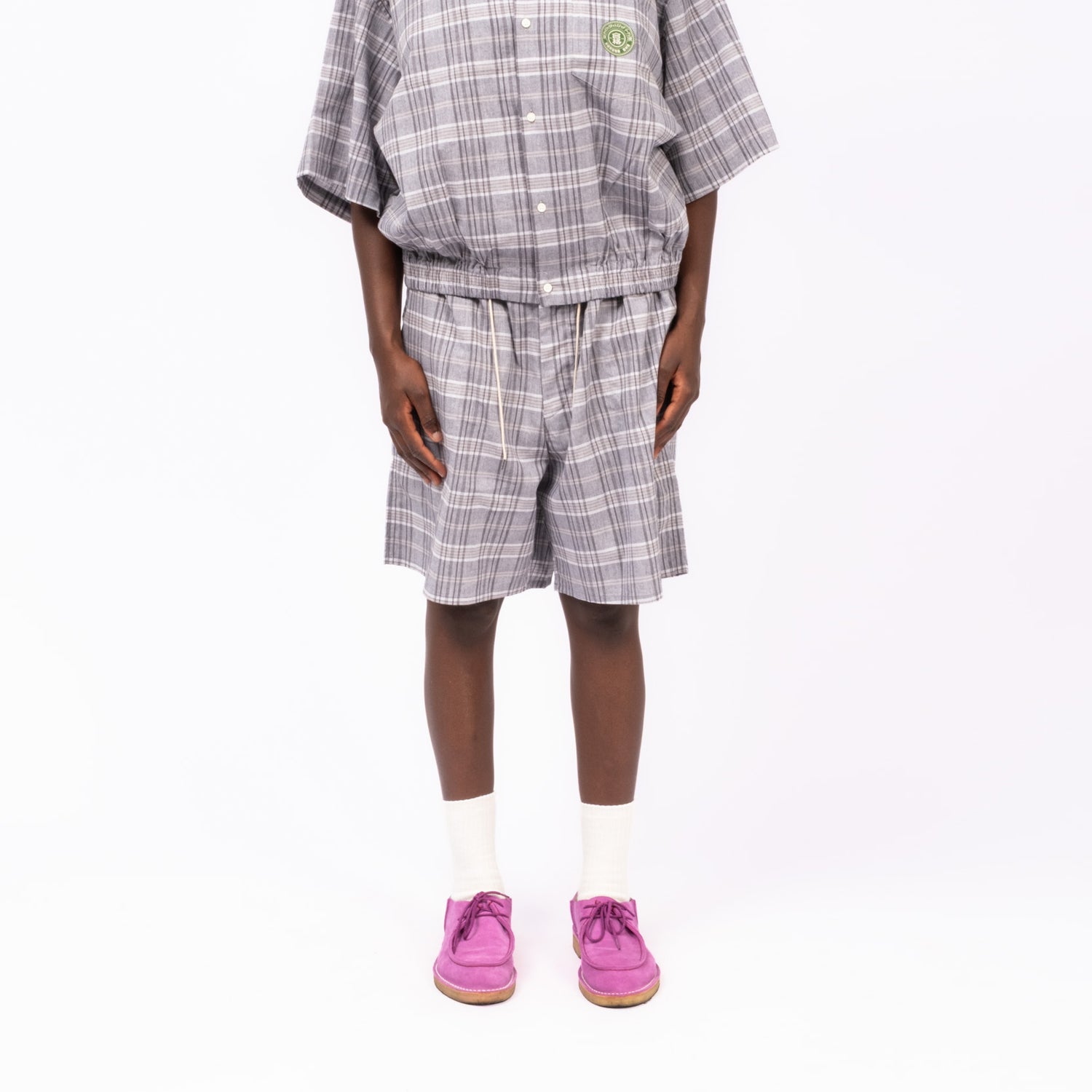 [SILLAGE] BANSHU ORI CIRCULAR FATIGUE SHORT PANTS _ PLAID
