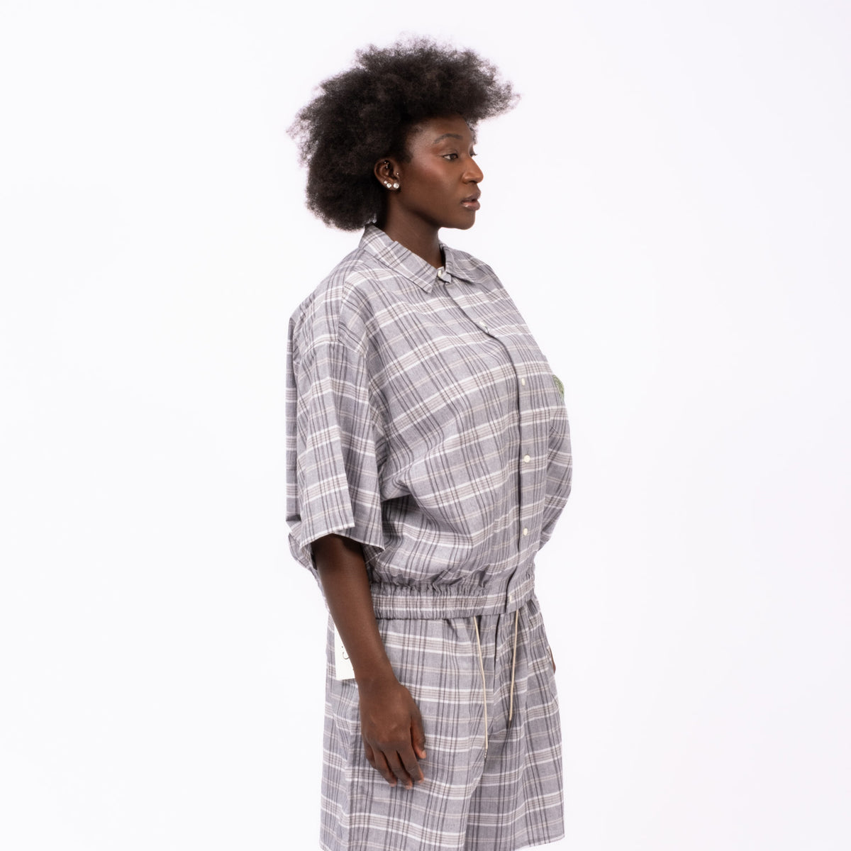 [SILLAGE] BANSHU ORI RIBBED SHIRTS PLAID SHORT SLEEVE