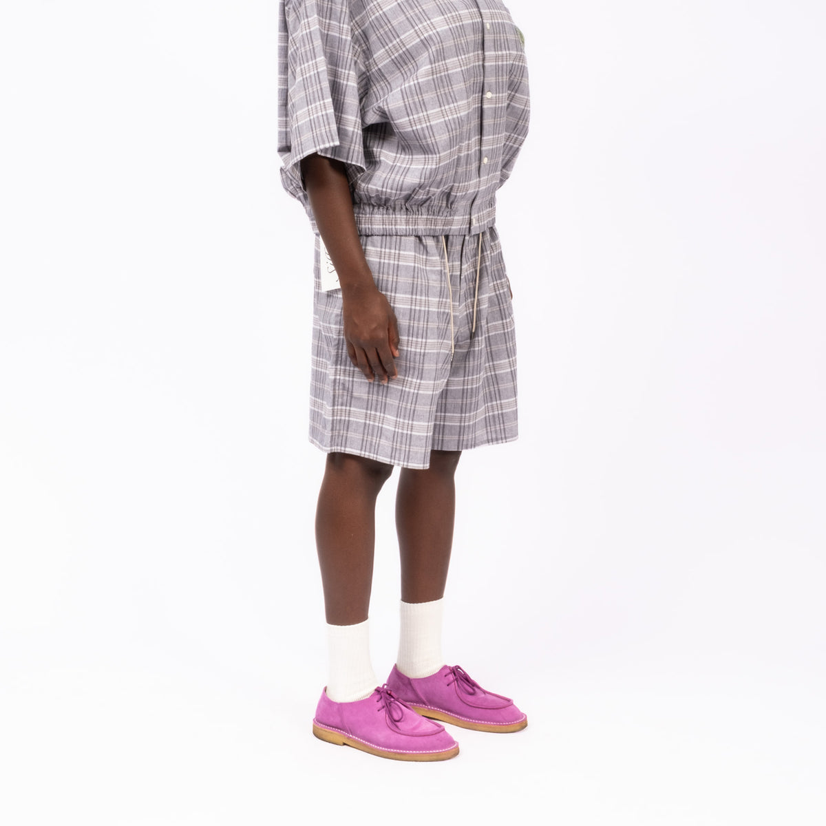 [SILLAGE] BANSHU ORI CIRCULAR FATIGUE SHORT PANTS _ PLAID
