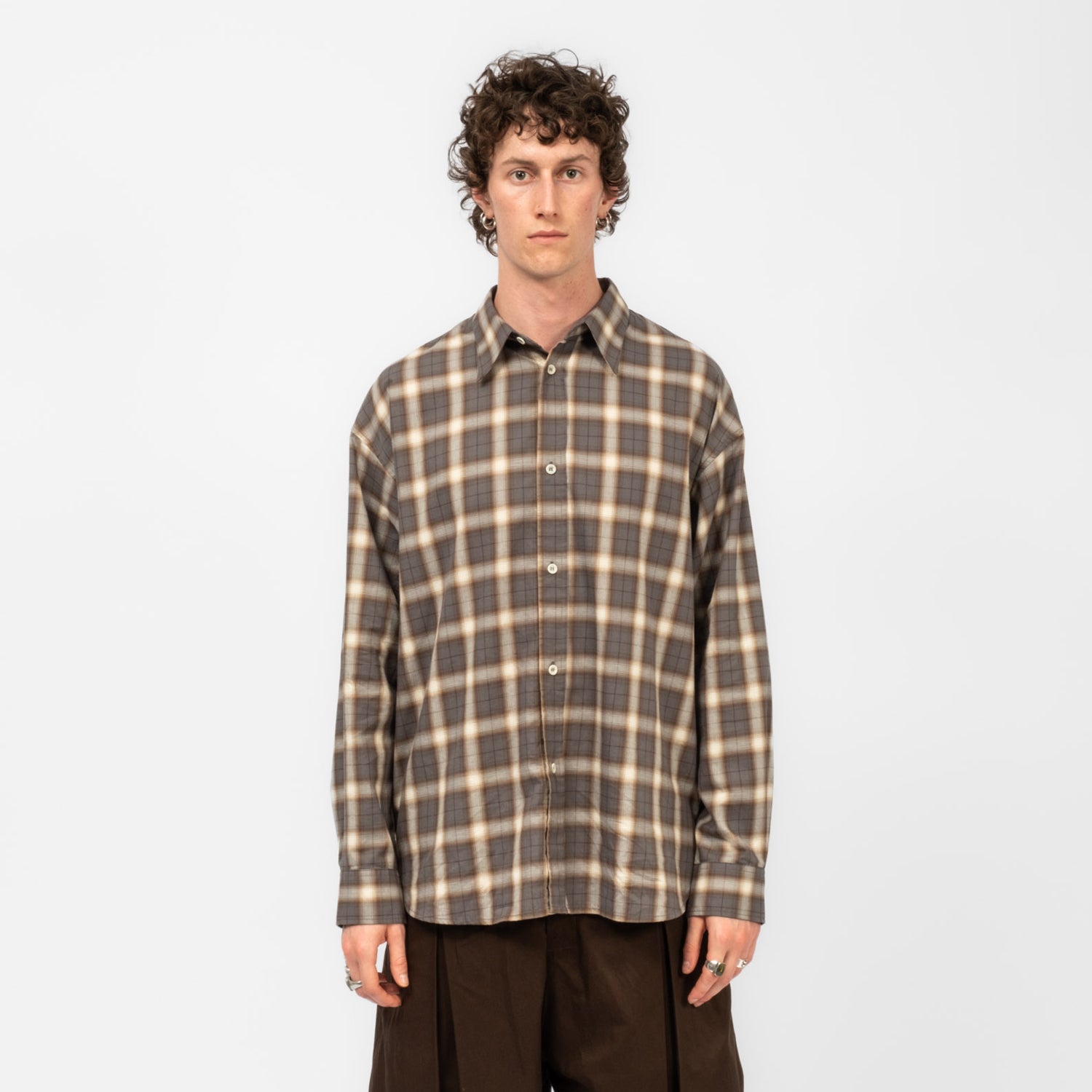 [SAGE NATION] CHISHOLM SHIRT _ IVORY ESPRESSO CHECK