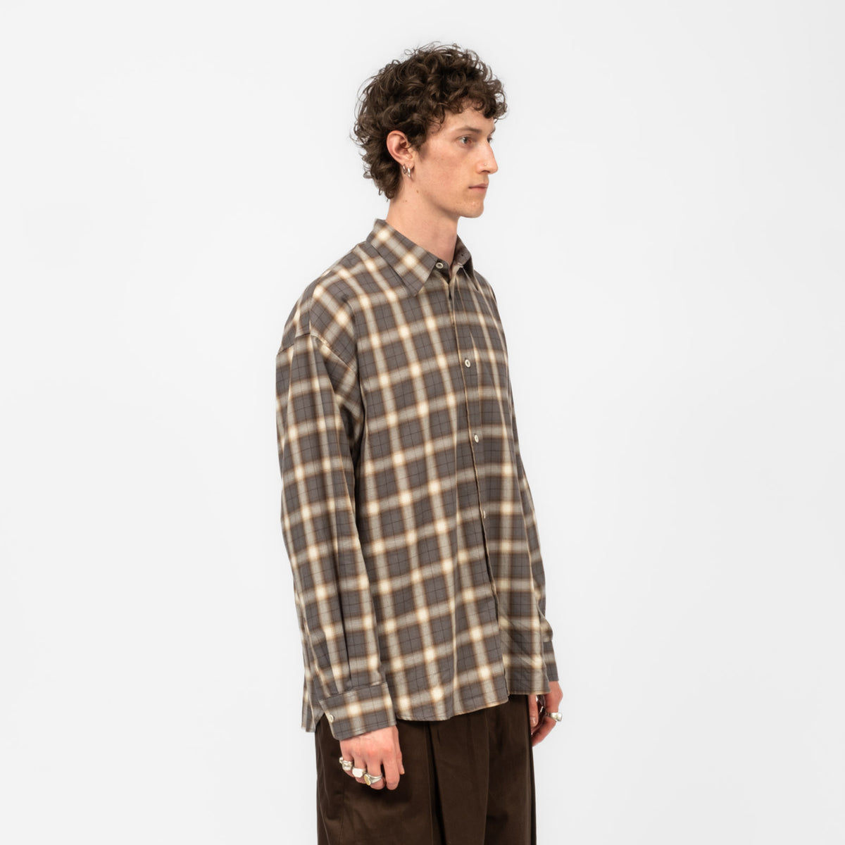 [SAGE NATION] CHISHOLM SHIRT _ IVORY ESPRESSO CHECK